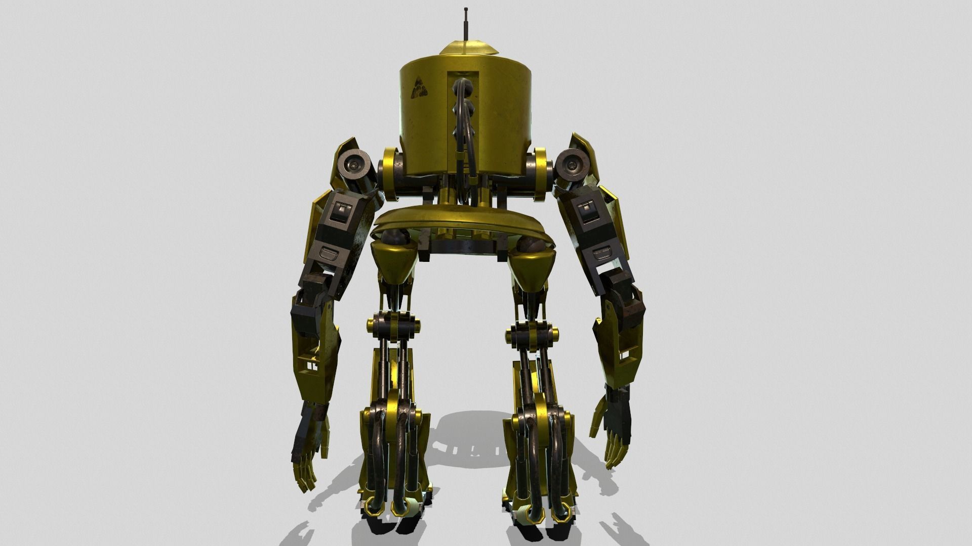 Robot Worker Low-poly 3D model_4