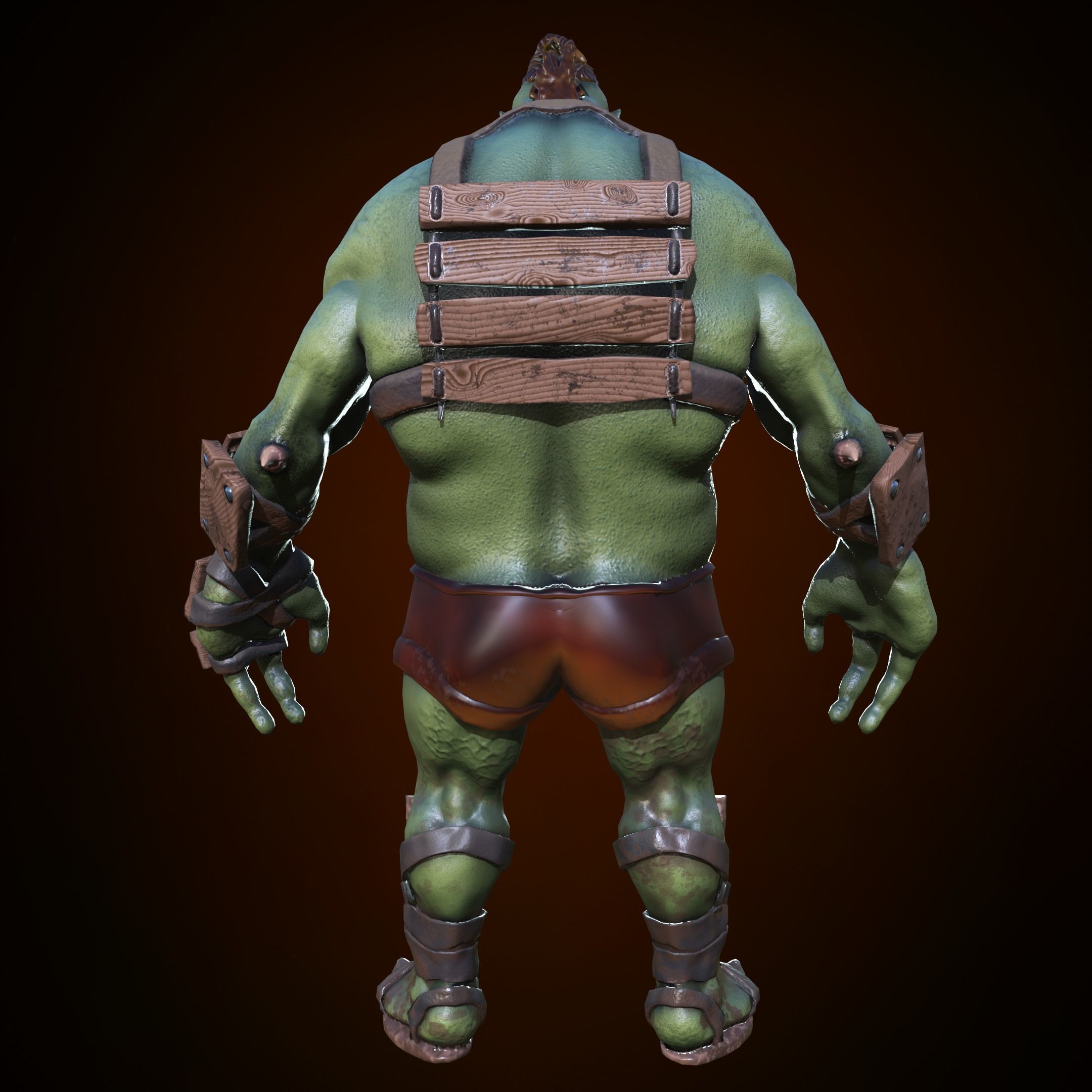 Angry orc Low-poly 3D model_4