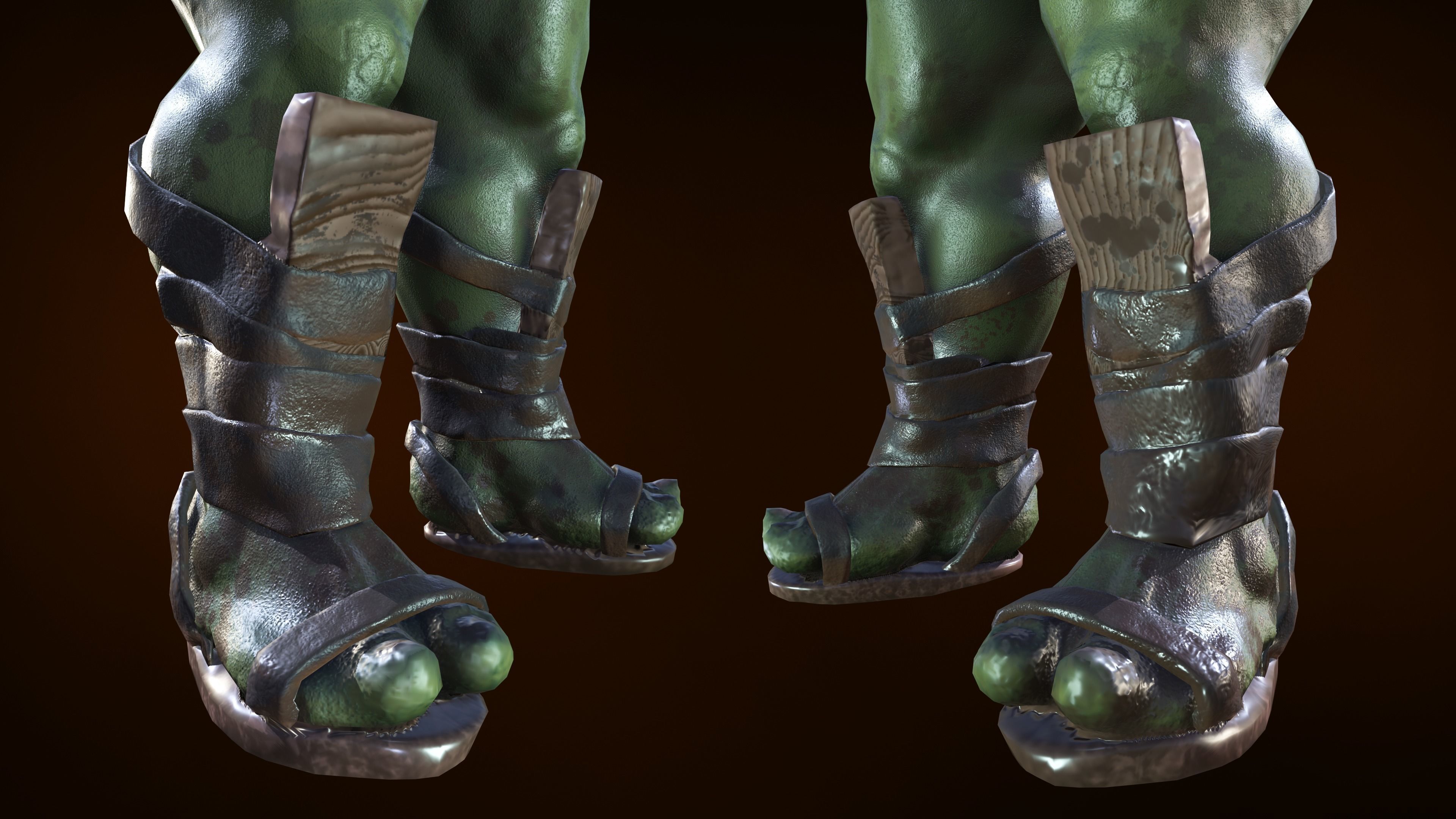 Angry orc Low-poly 3D model_5