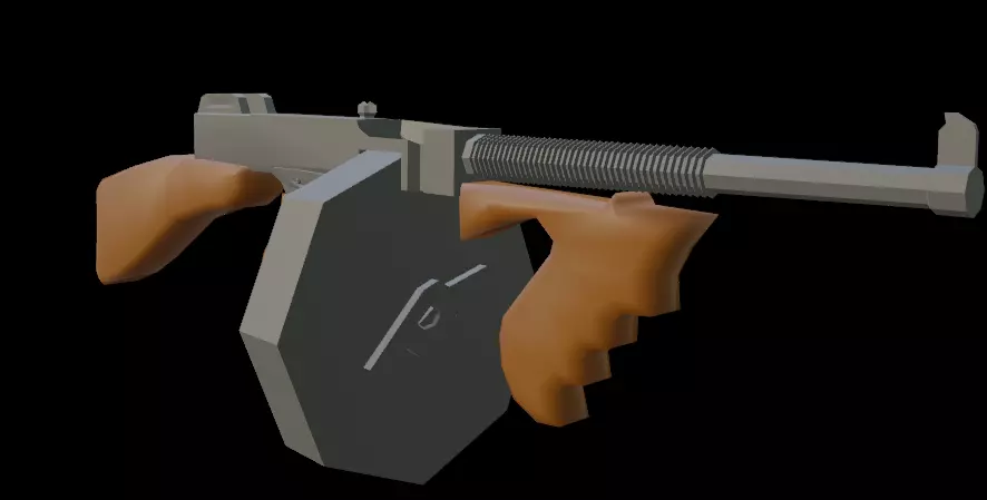 Low Poly Thompson Low-poly 3D model_4