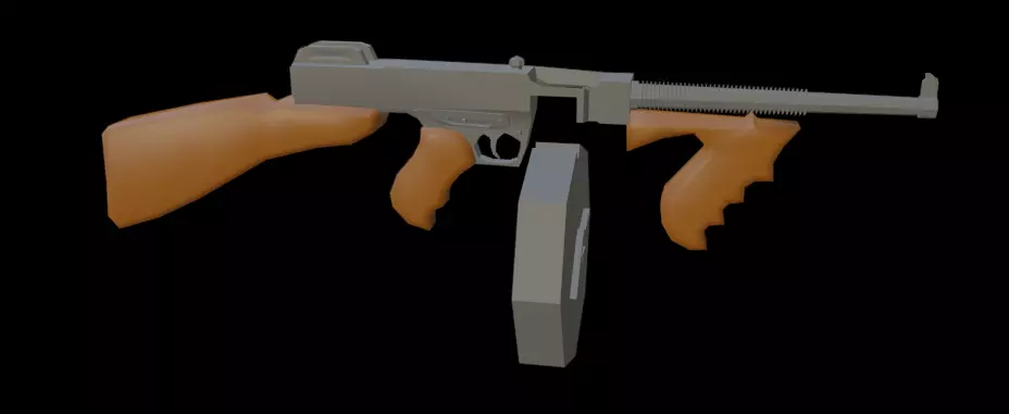 Low Poly Thompson Low-poly 3D model_1