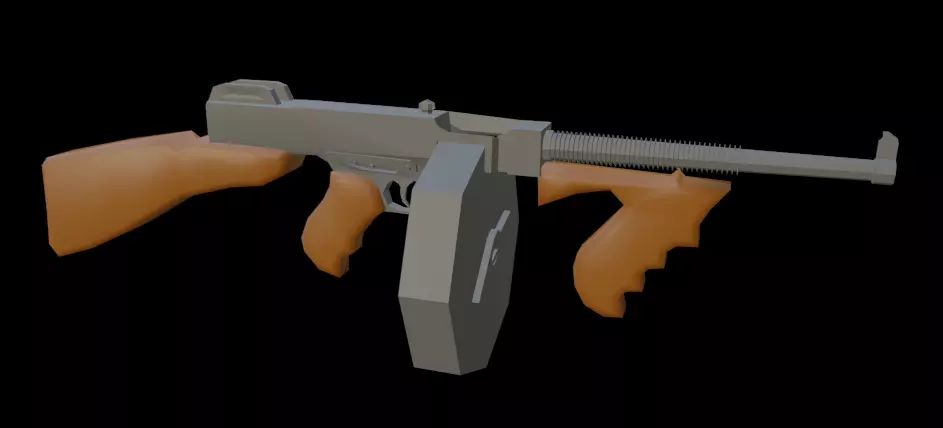 Low Poly Thompson Low-poly 3D model_0