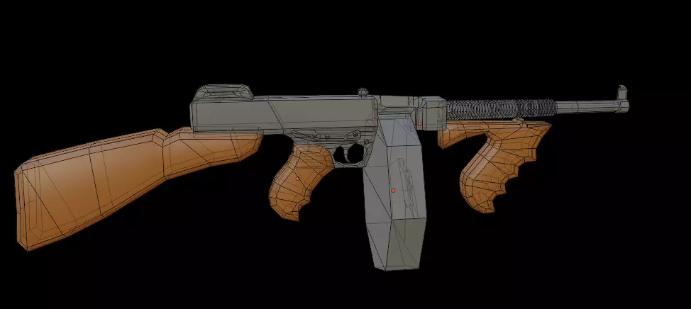 Low Poly Thompson Low-poly 3D model_3