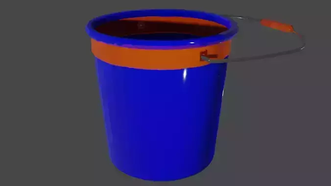 Plastic Bucket Low-poly 3D model