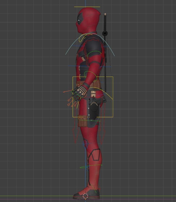 Deadpool 3 and Wolverine 3D Rigged Model 3D model_4