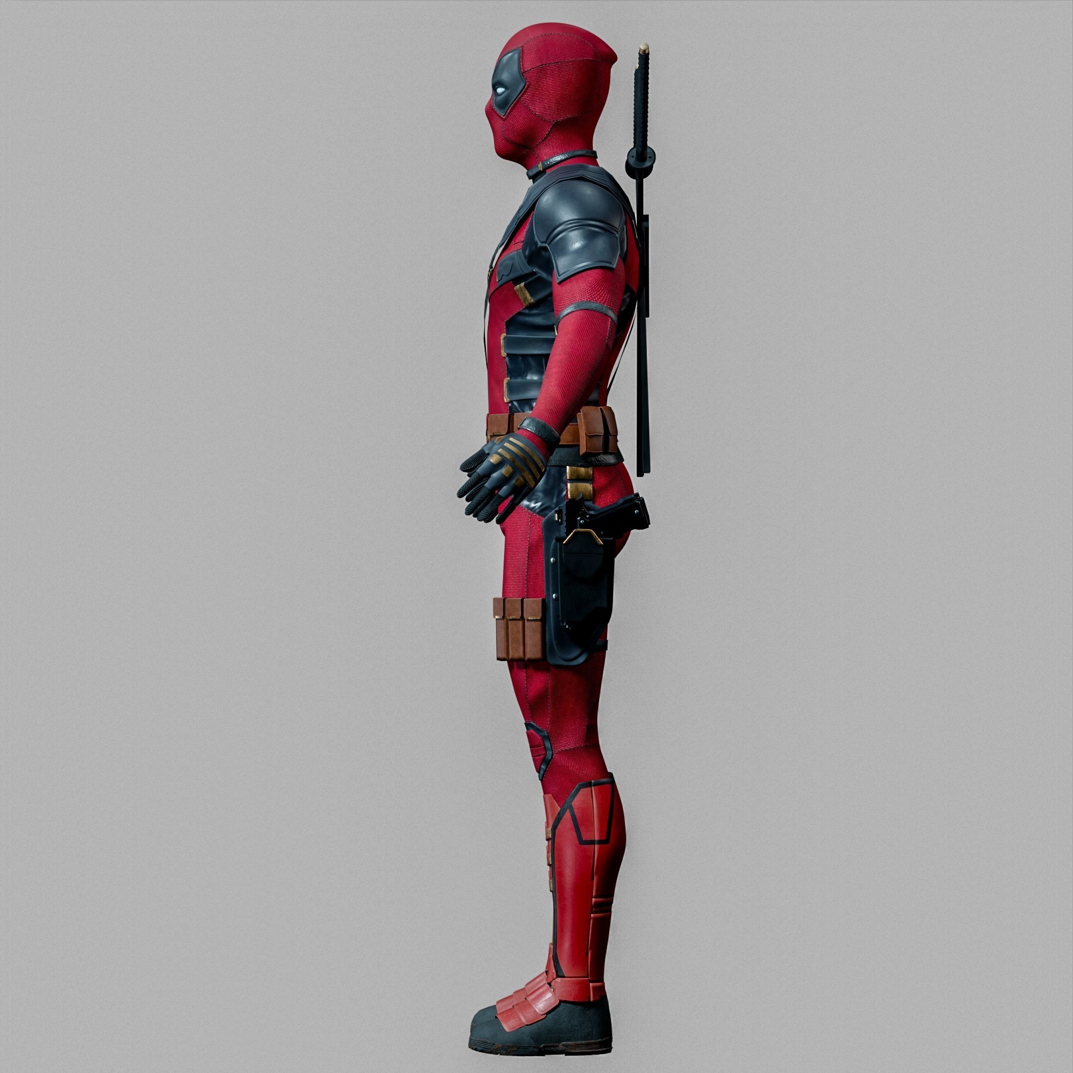 Deadpool 3 and Wolverine 3D Rigged Model 3D model_2