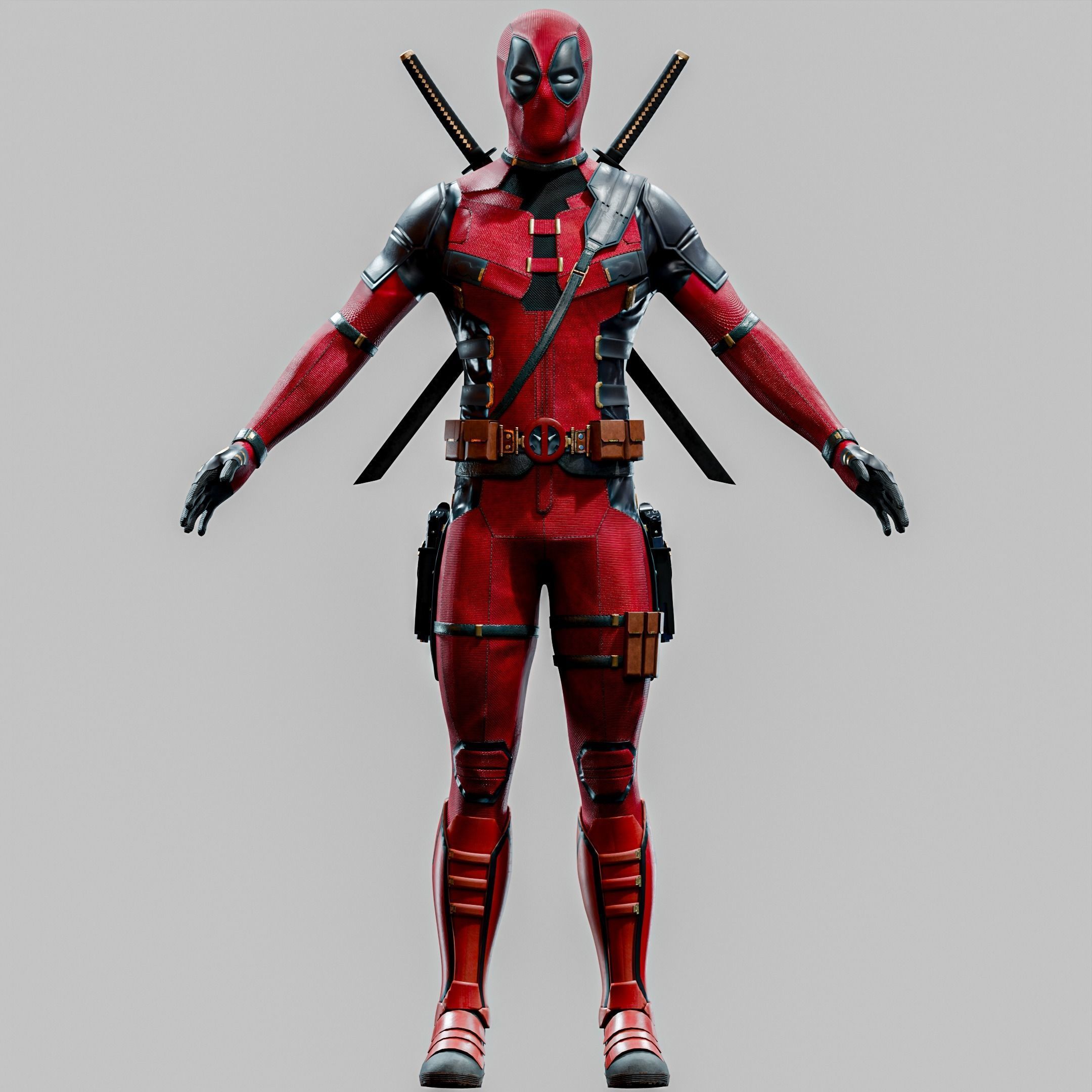Deadpool 3 and Wolverine 3D Rigged Model 3D model_1