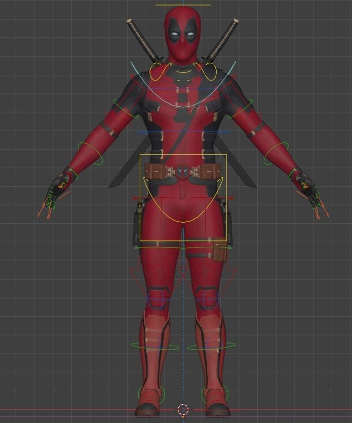 Deadpool 3 and Wolverine 3D Rigged Model 3D model_3