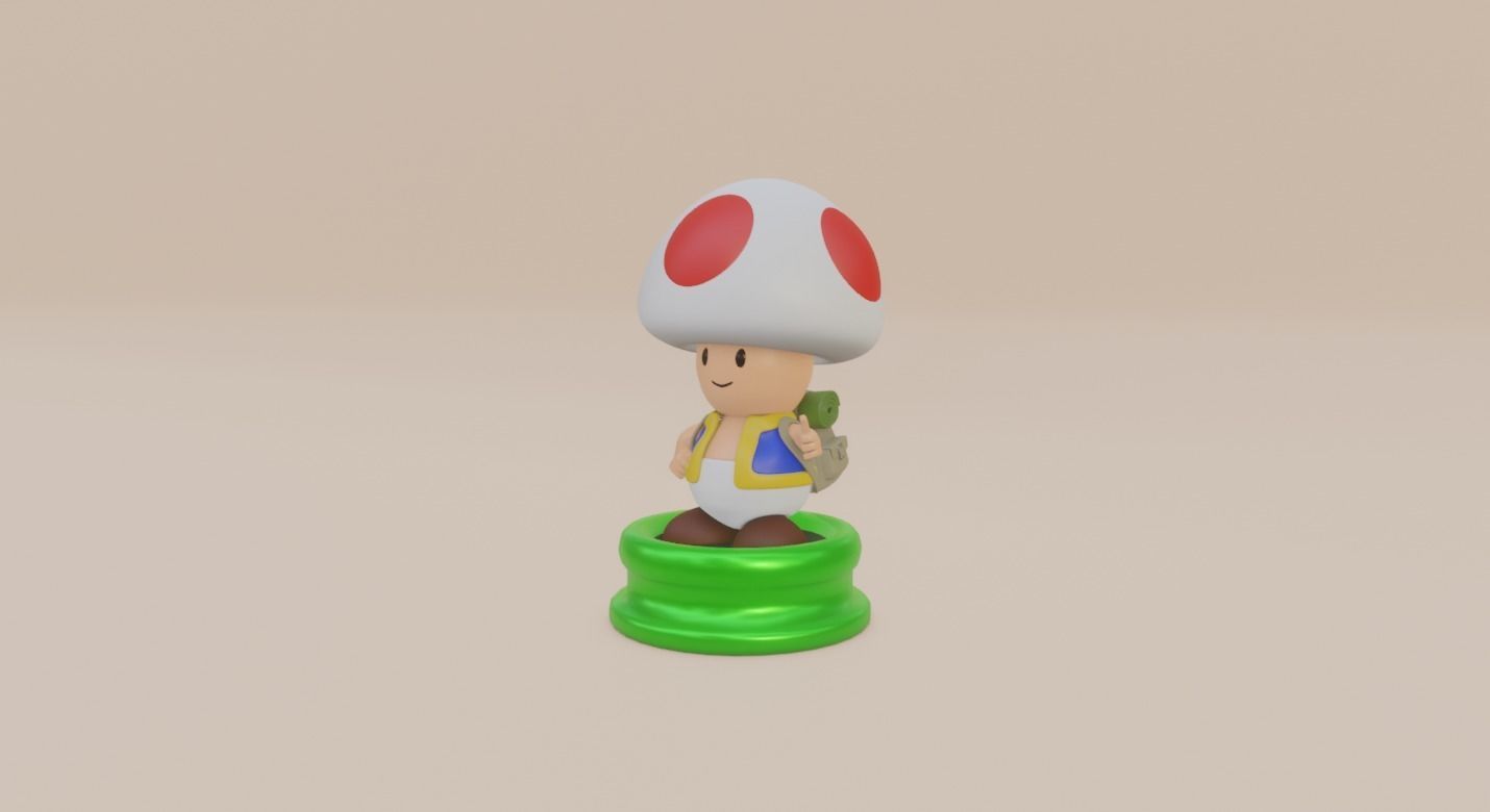 Toad printable model - Super Mario Bros 3D print model_2