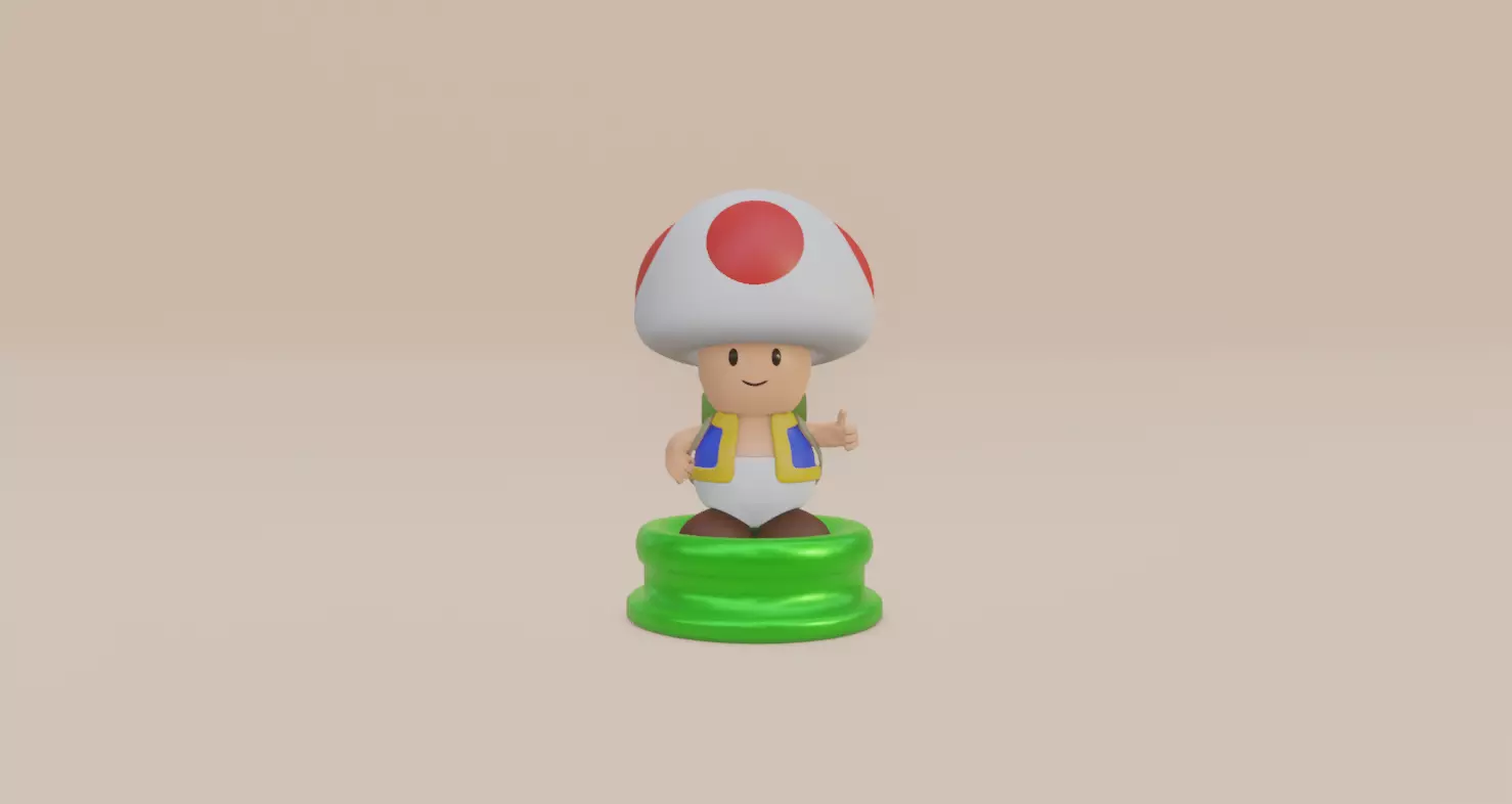 Toad printable model - Super Mario Bros 3D print model_0