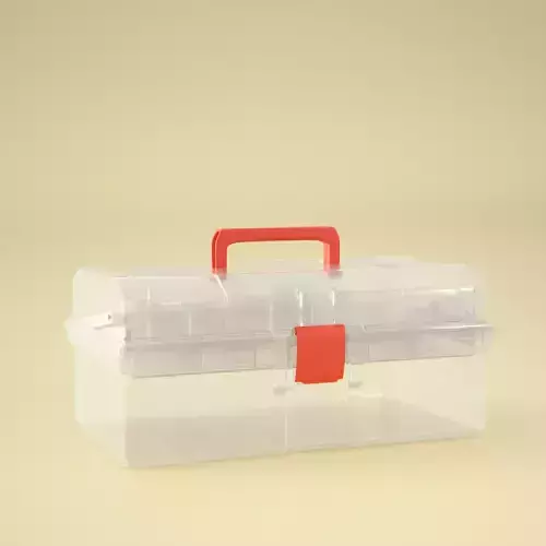 TOOLBOX PLASTIC TRANSPARENT RIGGED 3D model