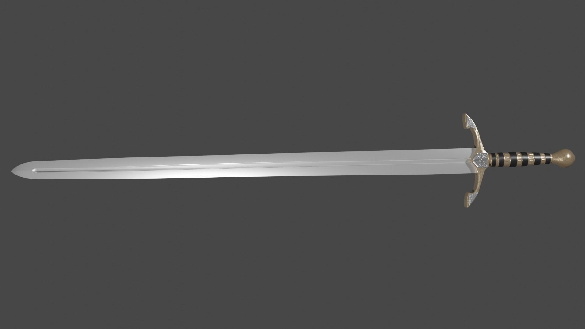 Caroling sword with Excalibur handle Low-poly 3D model_6