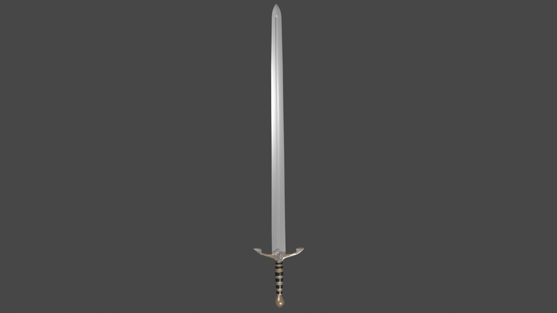 Caroling sword with Excalibur handle Low-poly 3D model_8