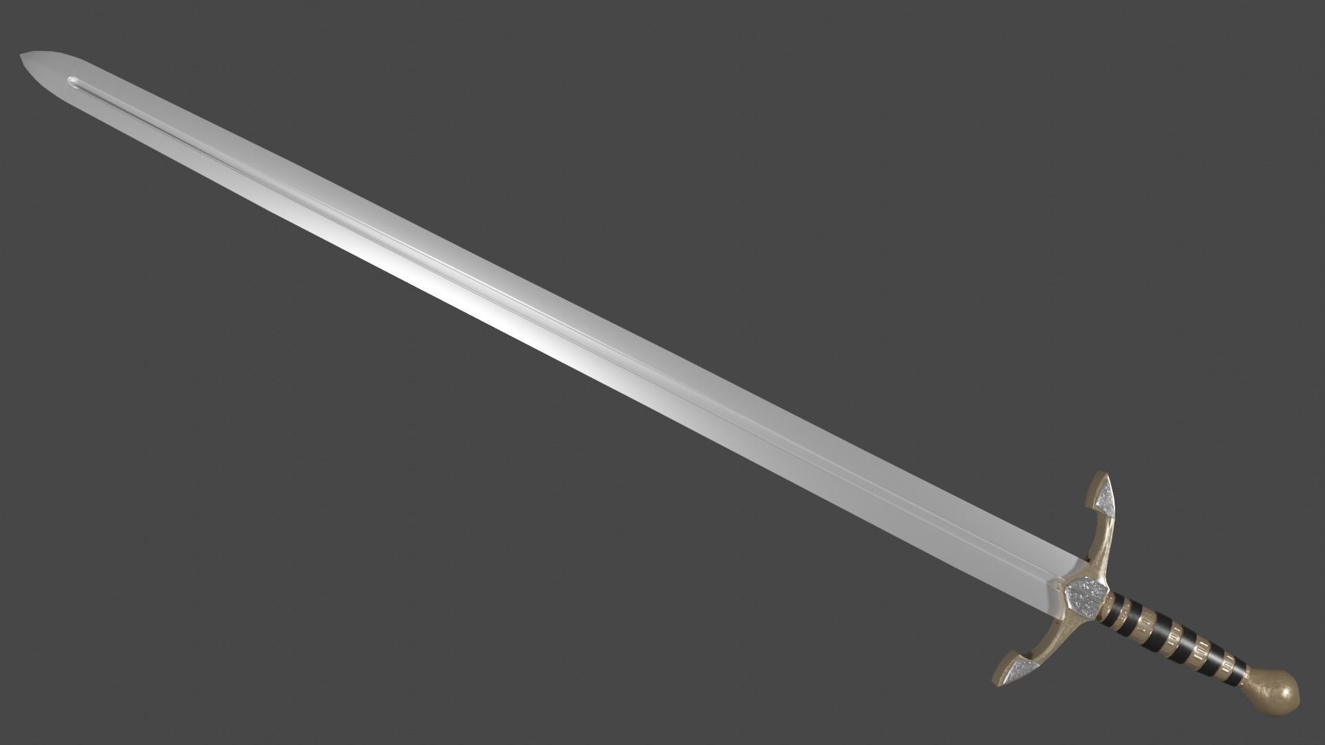 Caroling sword with Excalibur handle Low-poly 3D model_3