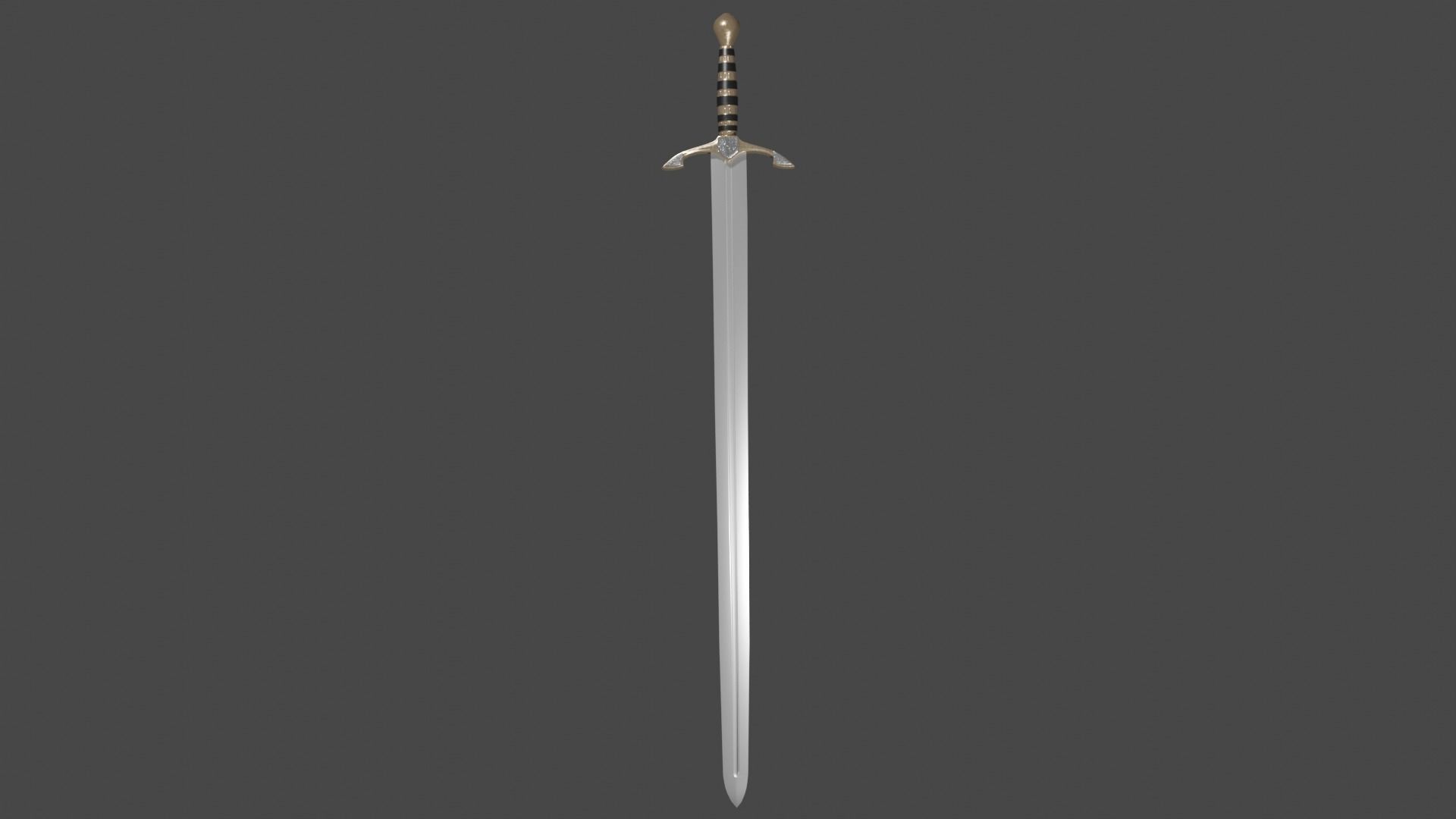 Caroling sword with Excalibur handle Low-poly 3D model_7