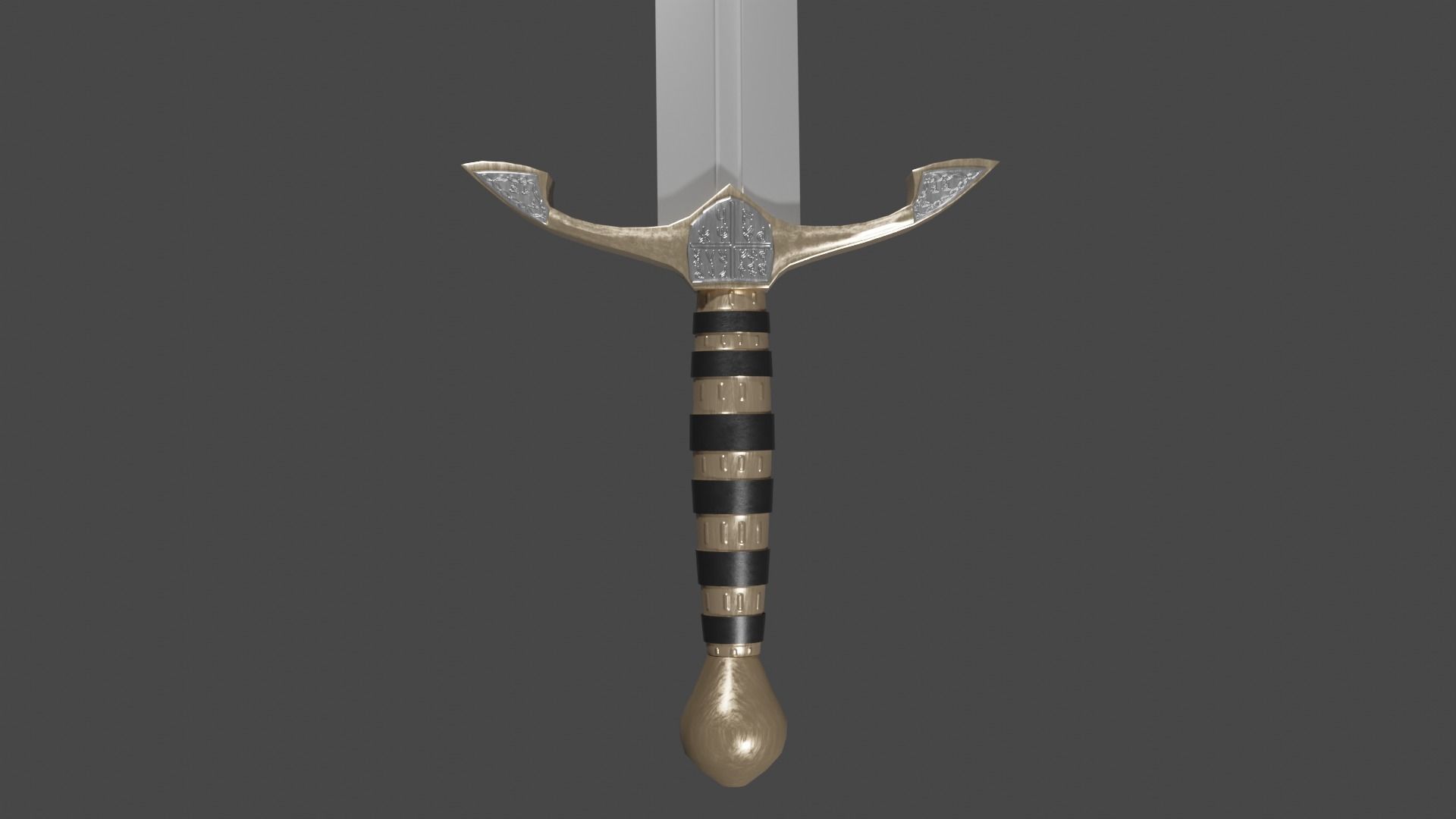 Caroling sword with Excalibur handle Low-poly 3D model_10
