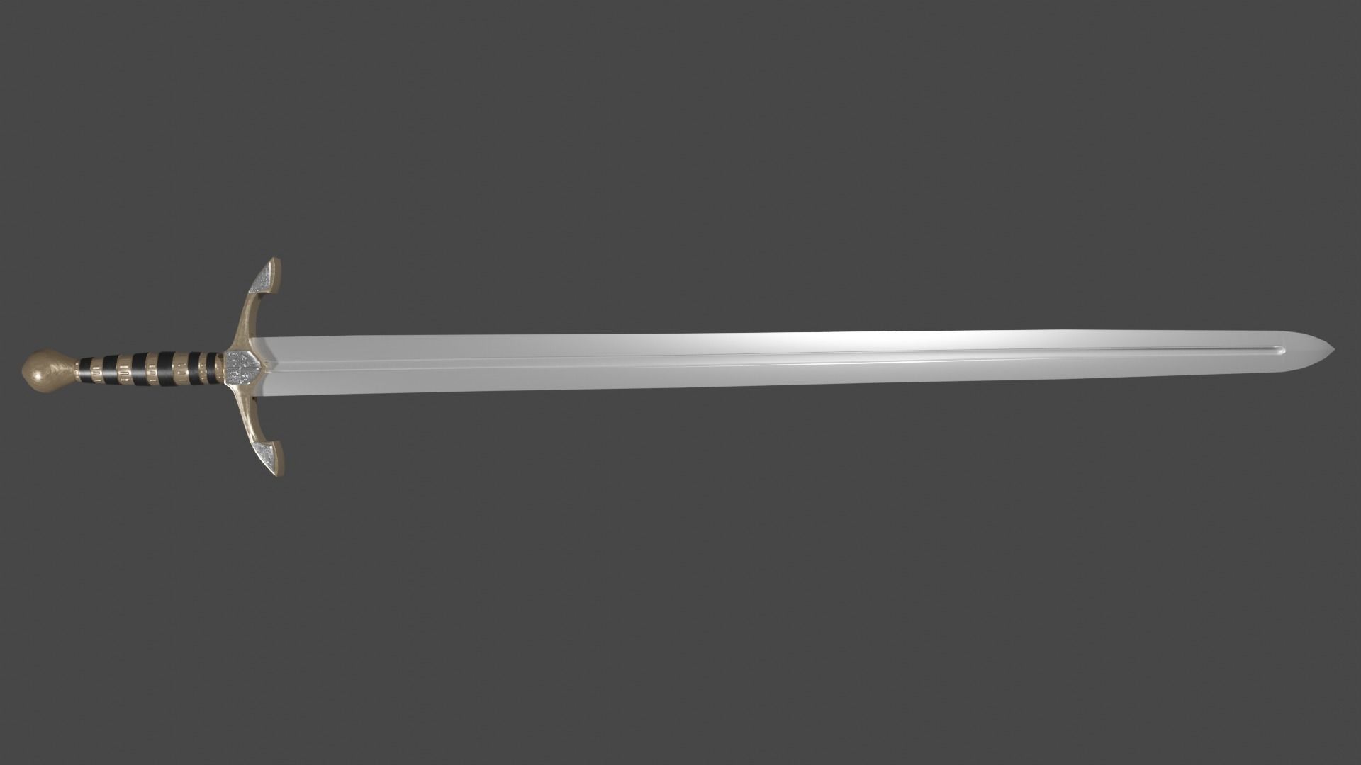 Caroling sword with Excalibur handle Low-poly 3D model_5