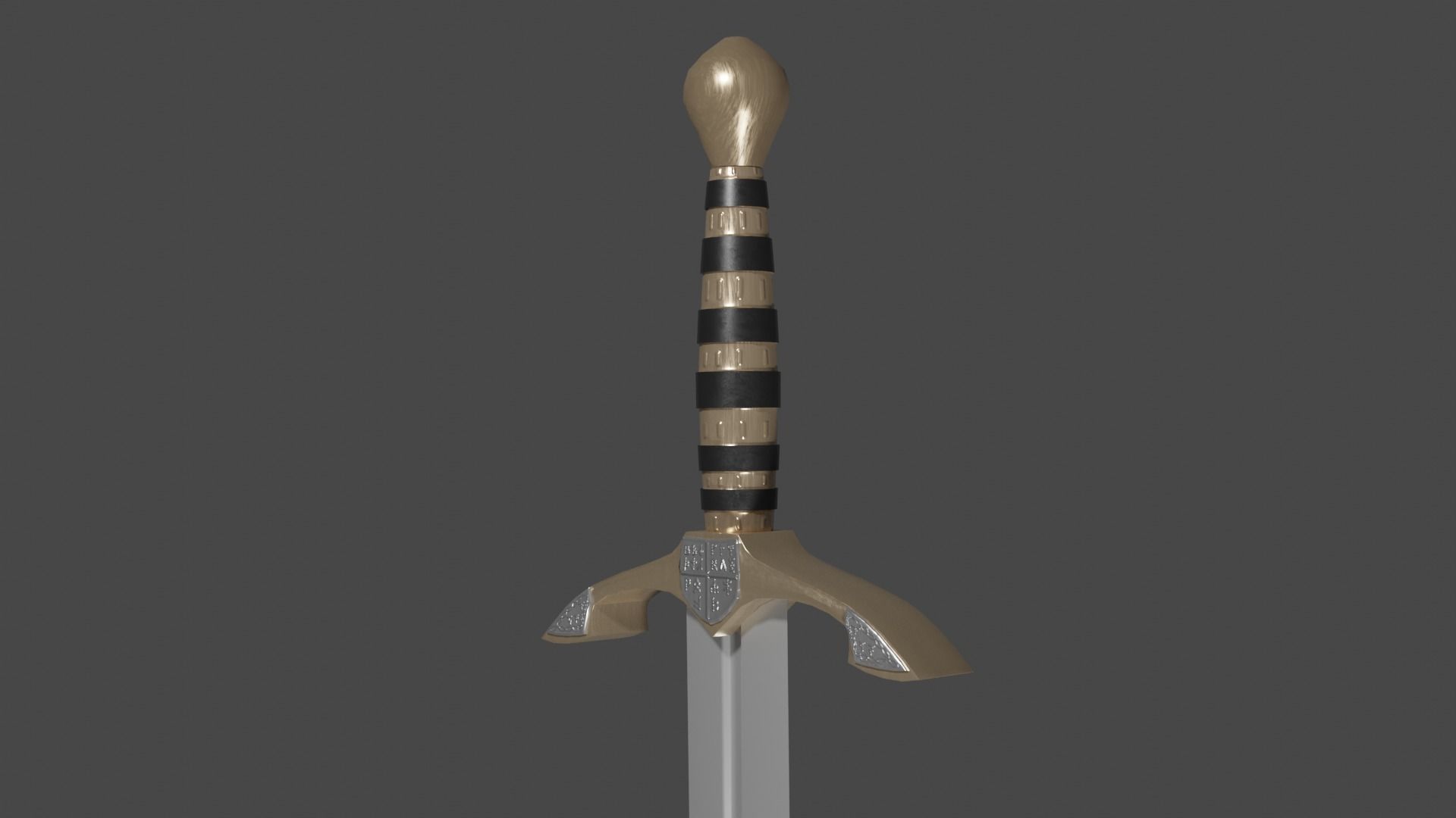 Caroling sword with Excalibur handle Low-poly 3D model_11