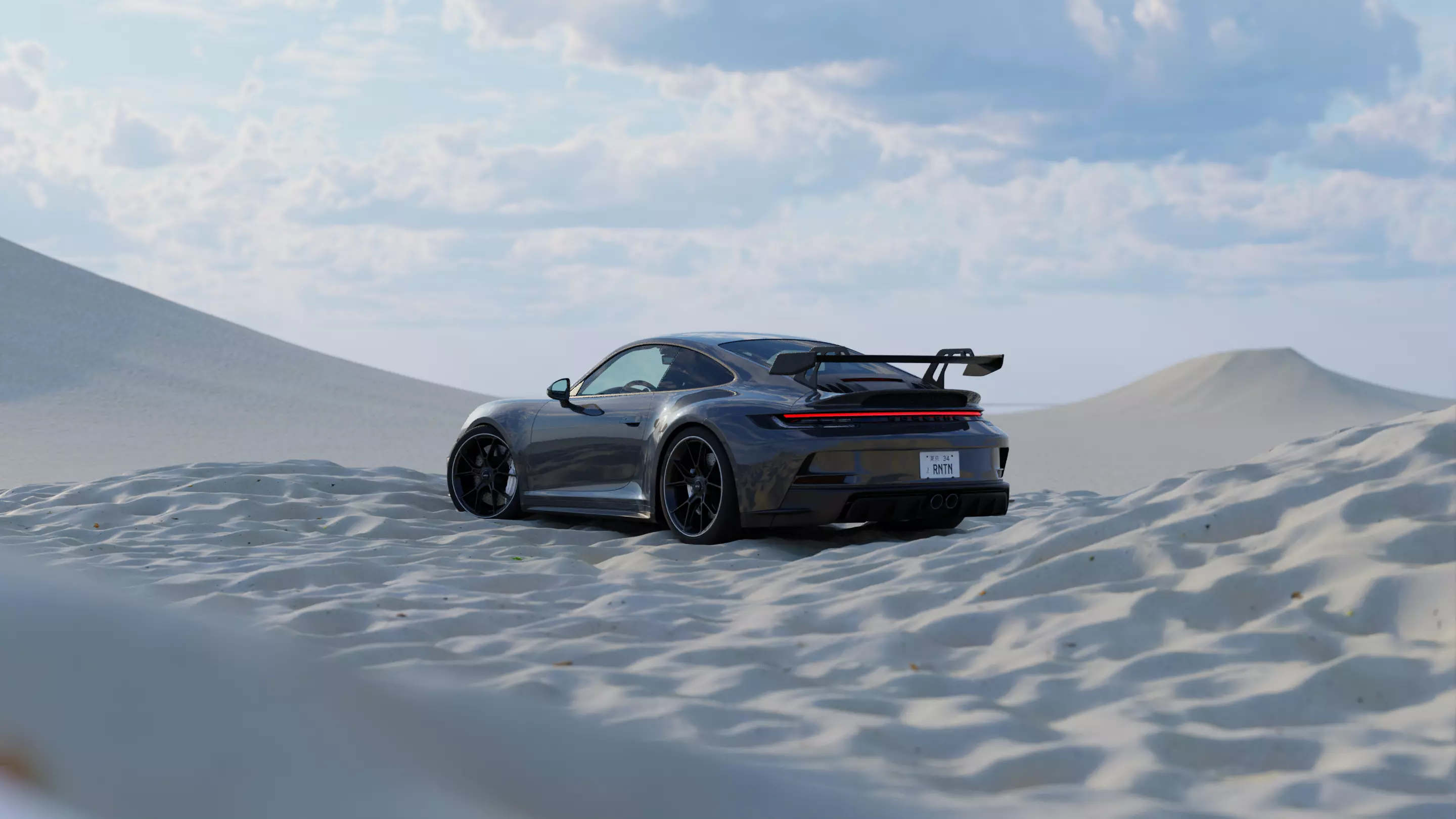 Automotive Render Scene 3D Blender File Textured 3D model_0