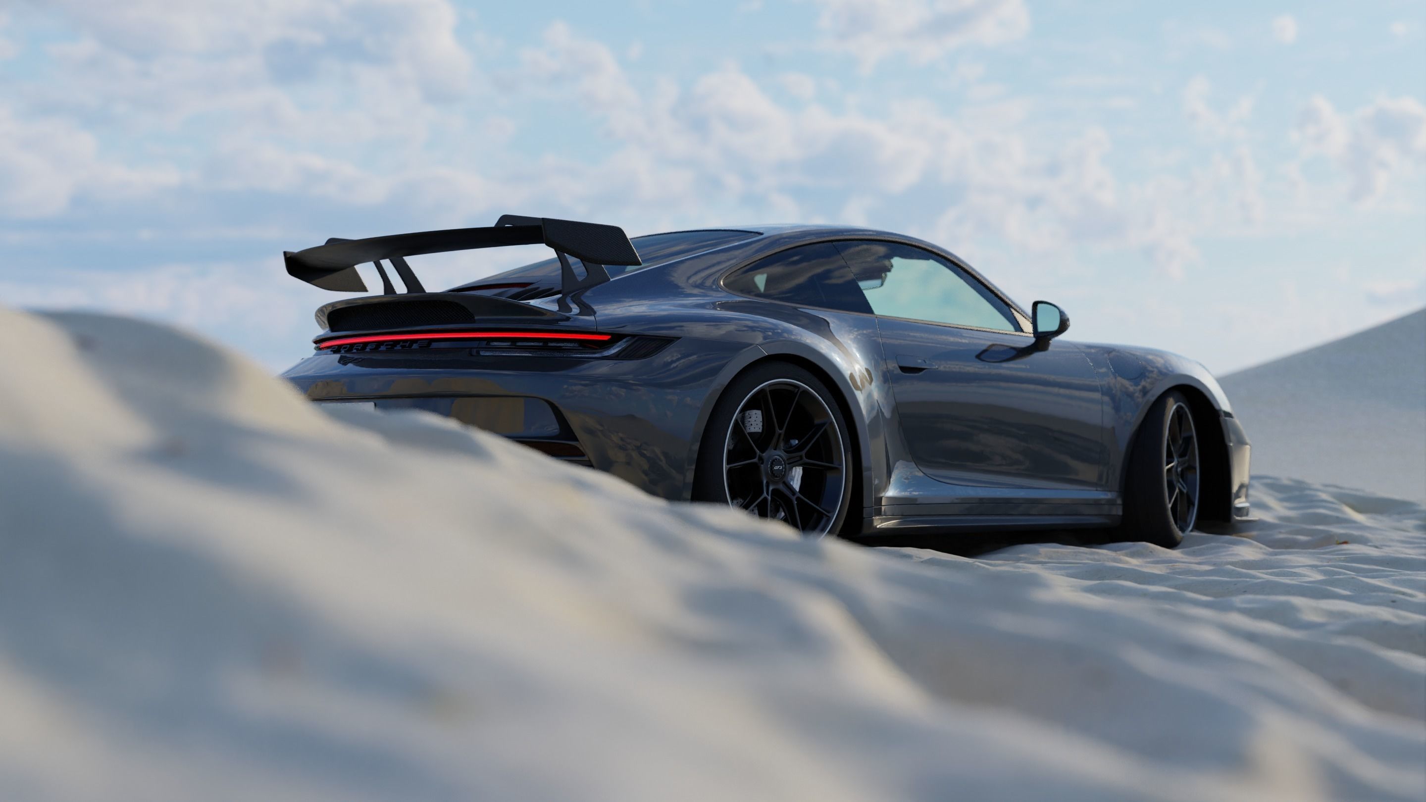 Automotive Render Scene 3D Blender File Textured 3D model_9