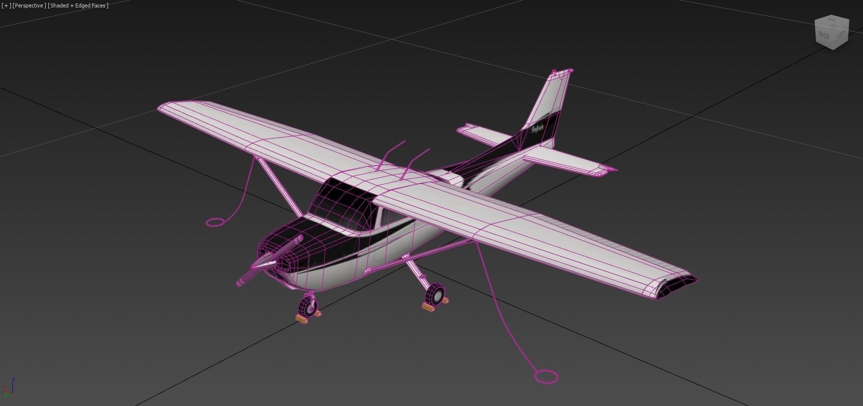 Cessna Skyhawk C172 Static Low Poly   Low-poly 3D model_6