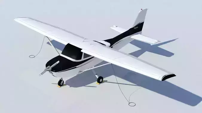 Cessna Skyhawk C172 Static Low Poly   Low-poly 3D model