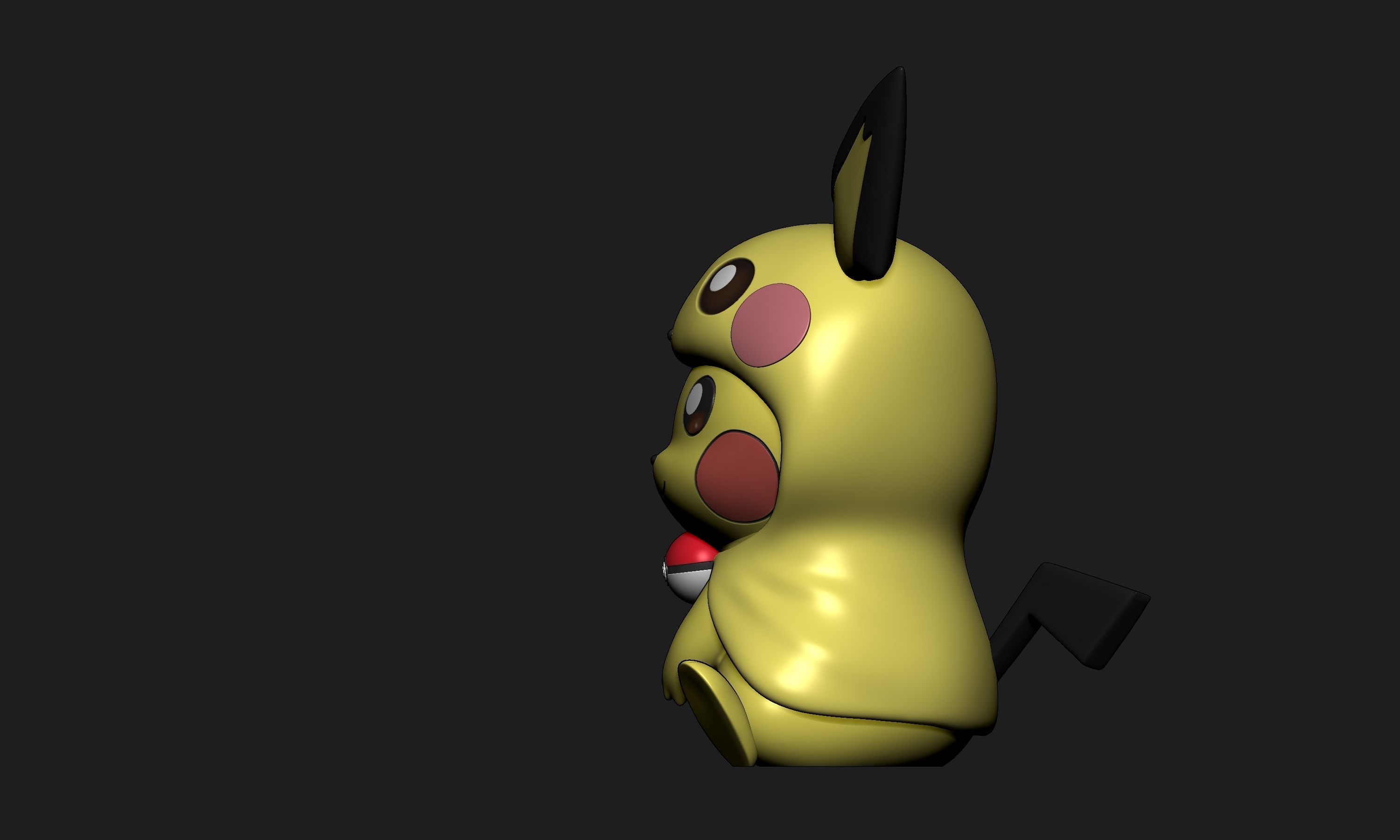 Pokemon - Pikachu Pichu Cosplay Free 3D print model_4