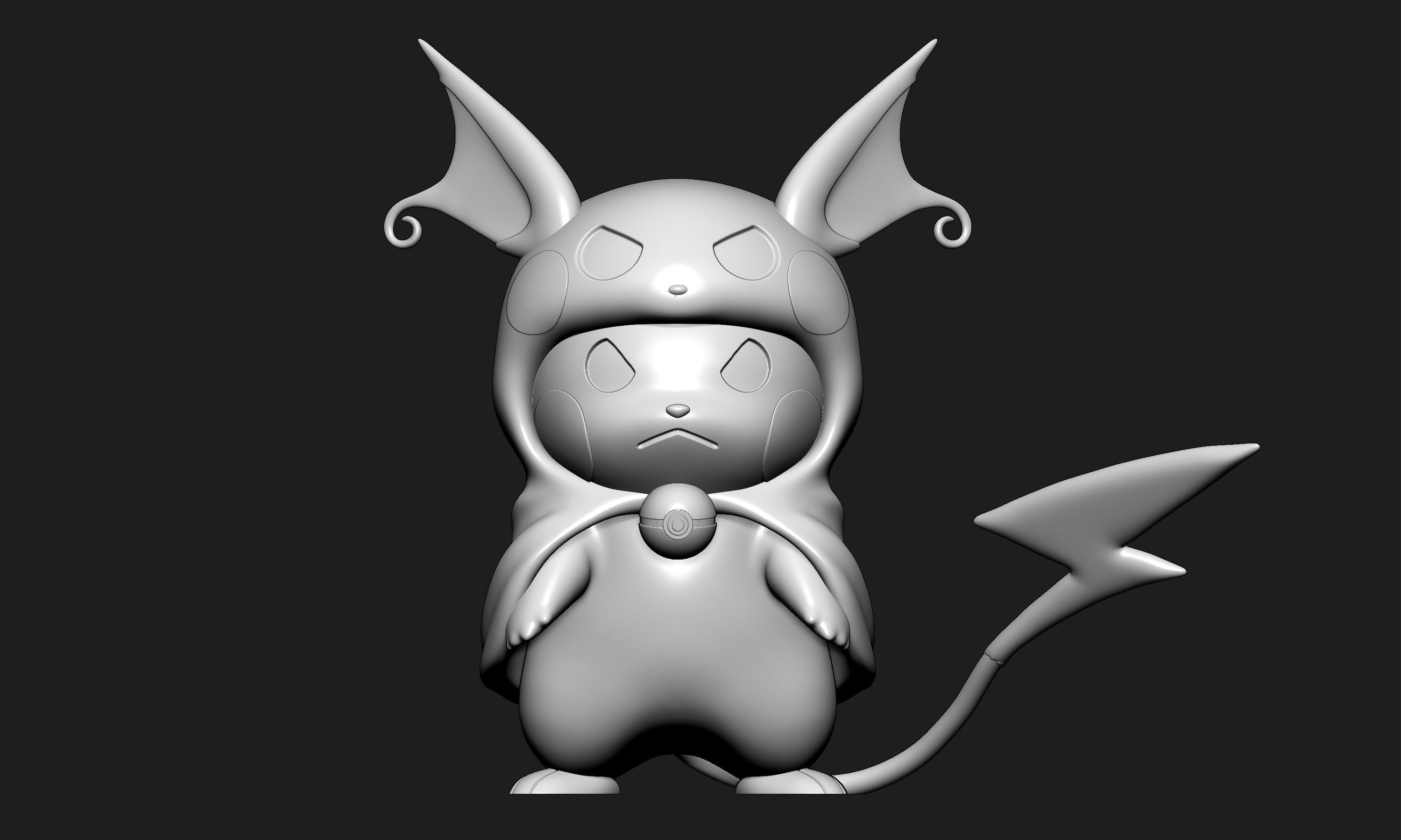 Pokemon - Pikachu Raichu Cosplay 3D print model_2