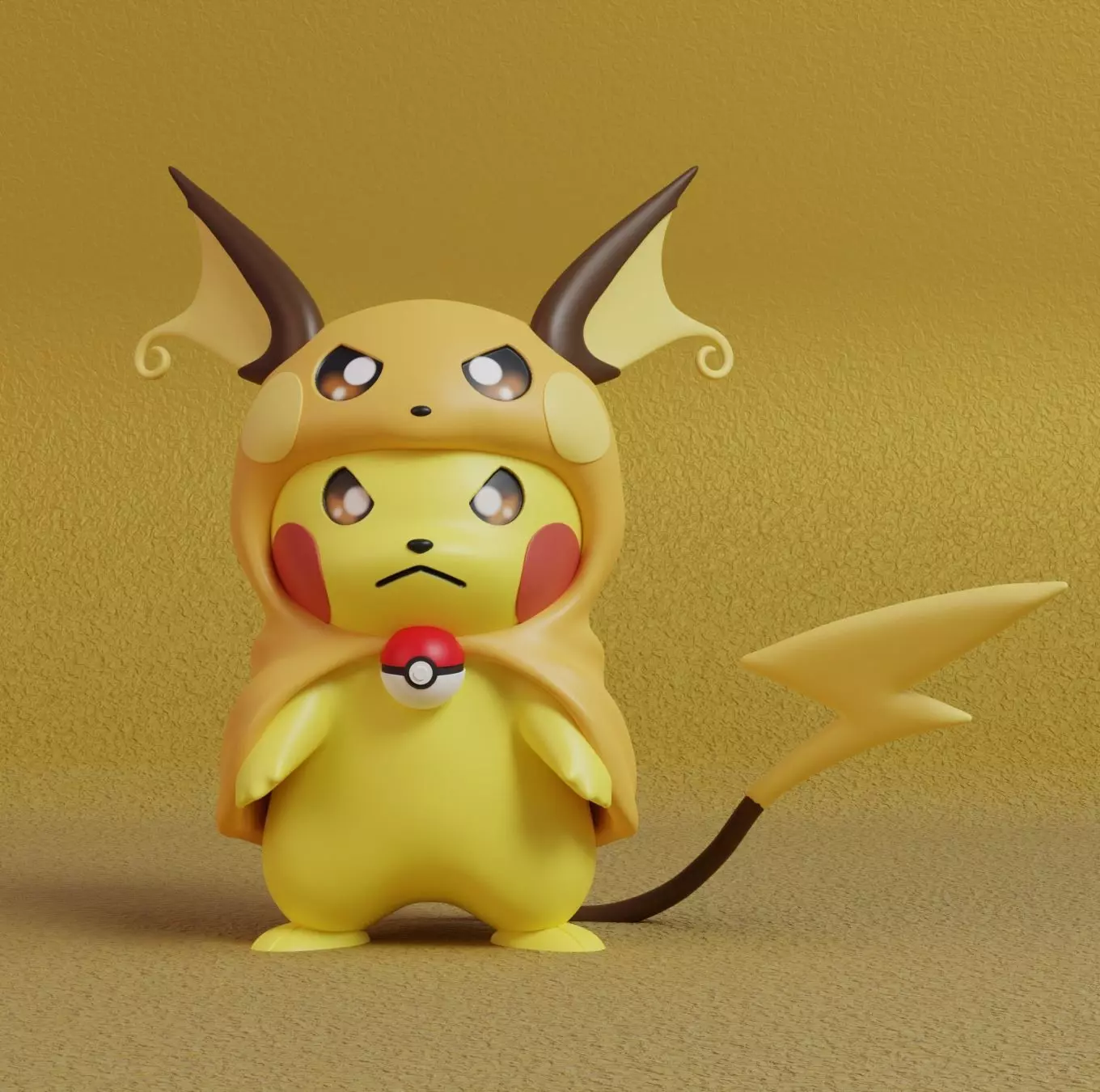 Pokemon - Pikachu Raichu Cosplay 3D print model_0