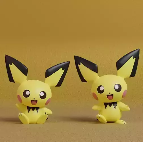 Pokemon - Pichu with 2 poses 3D print model