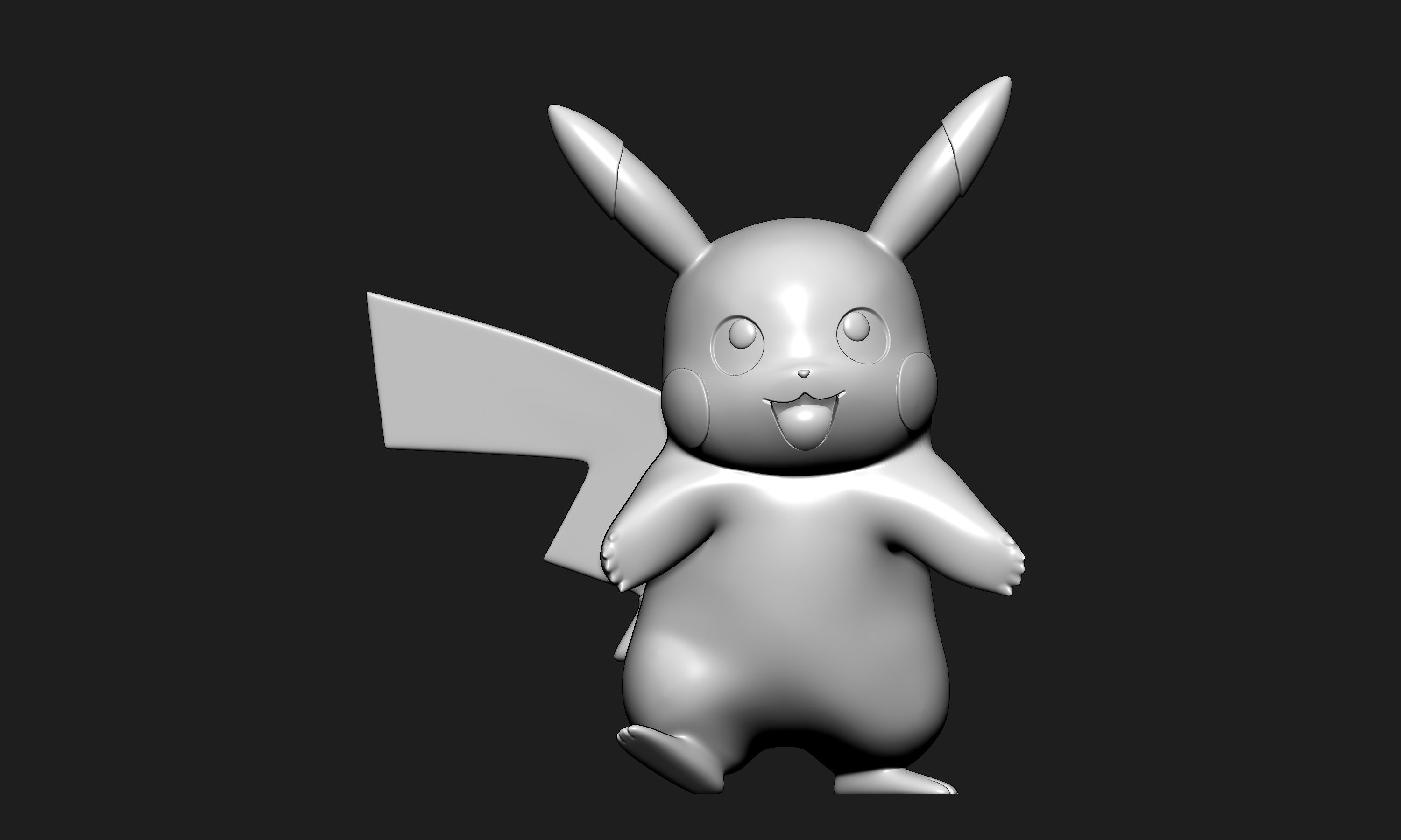 Pokemon - Pikachu with 2 cults 3D print model_7