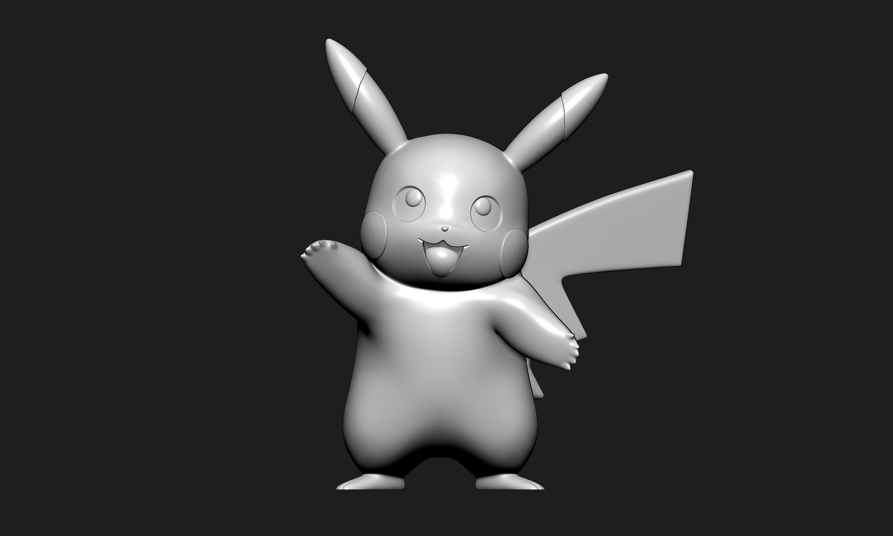 Pokemon - Pikachu with 2 cults 3D print model_3