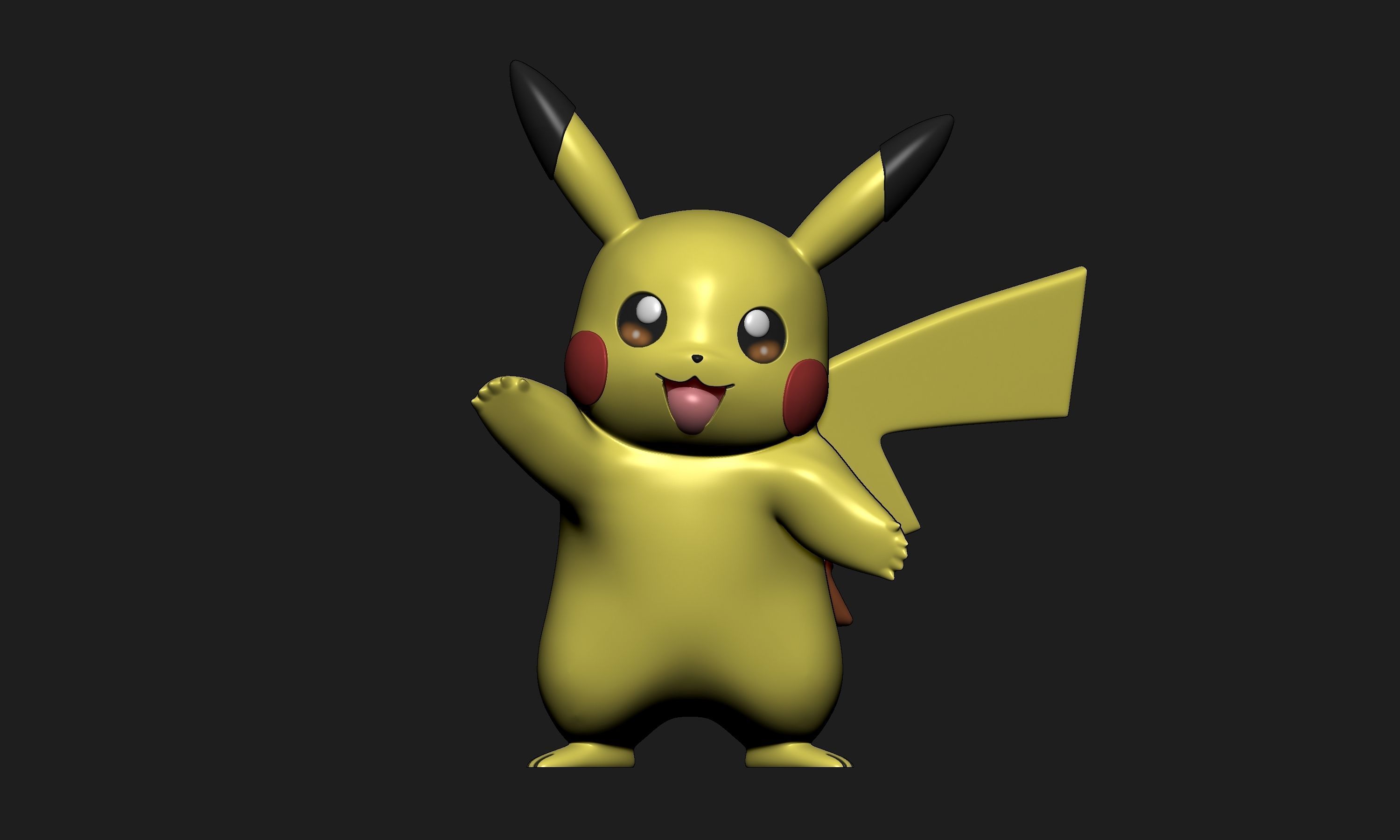 Pokemon - Pikachu with 2 cults 3D print model_1