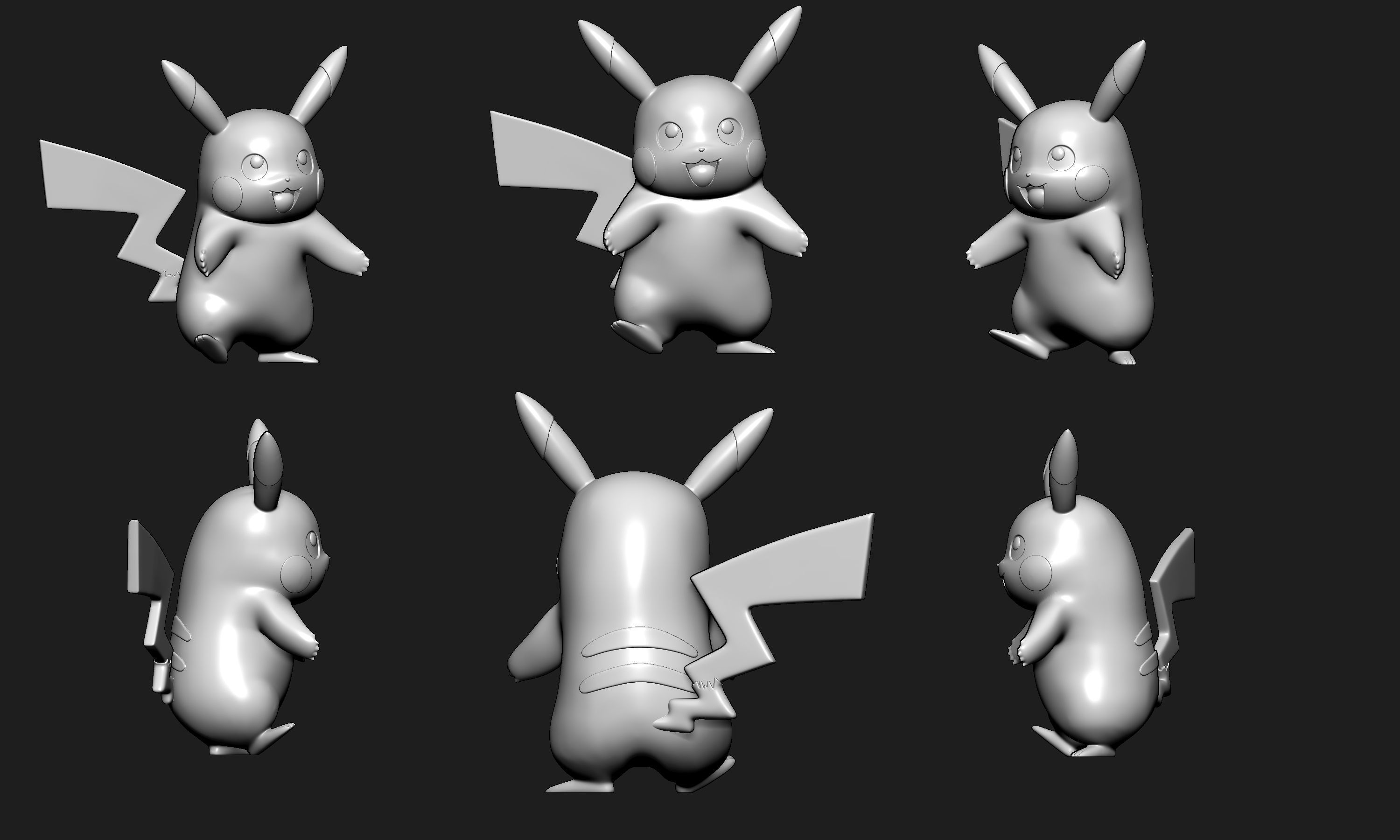 Pokemon - Pikachu with 2 cults 3D print model_8