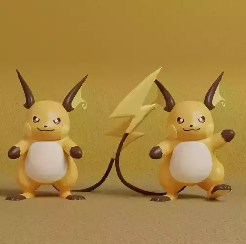 Pokemon - Raichu with 2 poses 3D print model