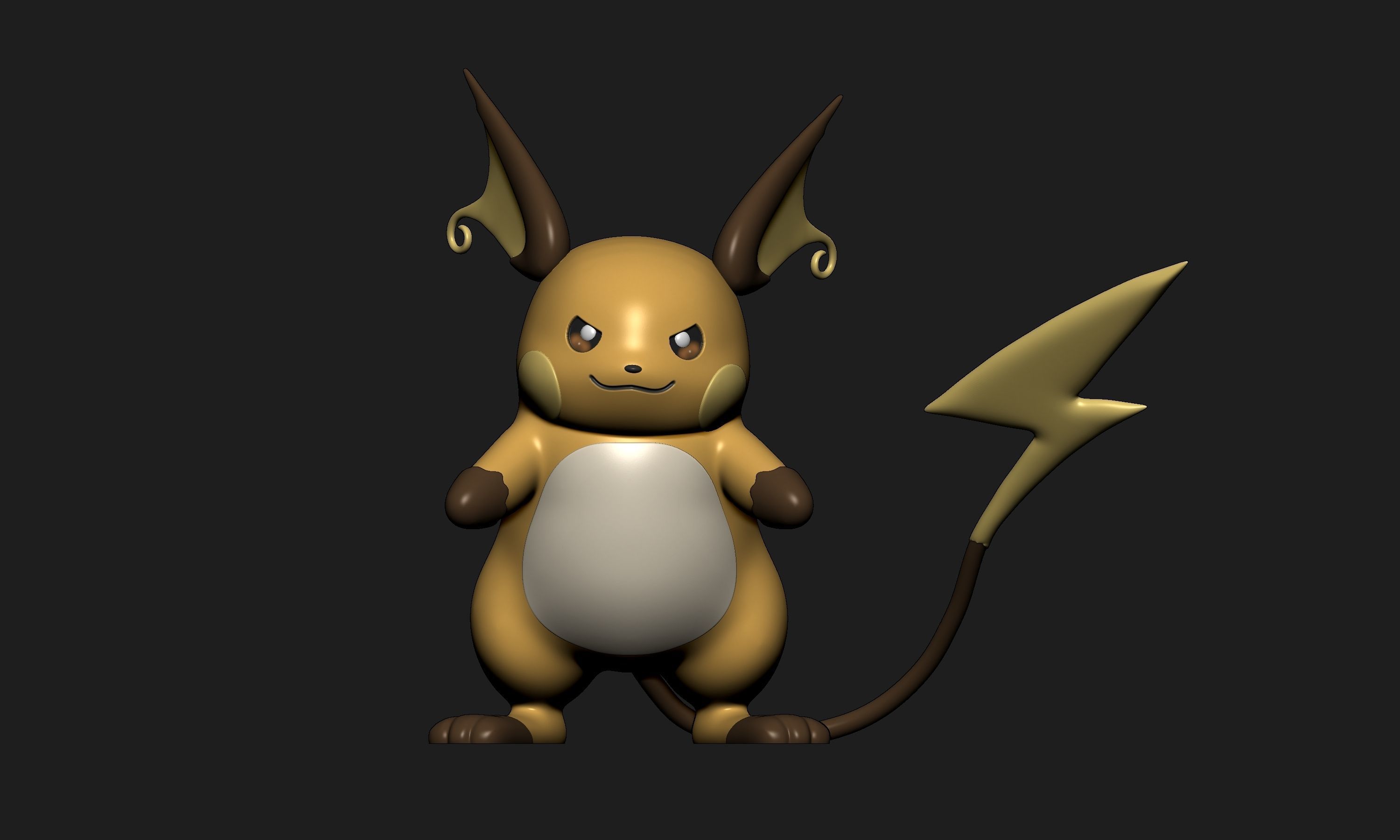 Pokemon - Pichu Pikachu and Raichu with 2 poses 3D print model_13