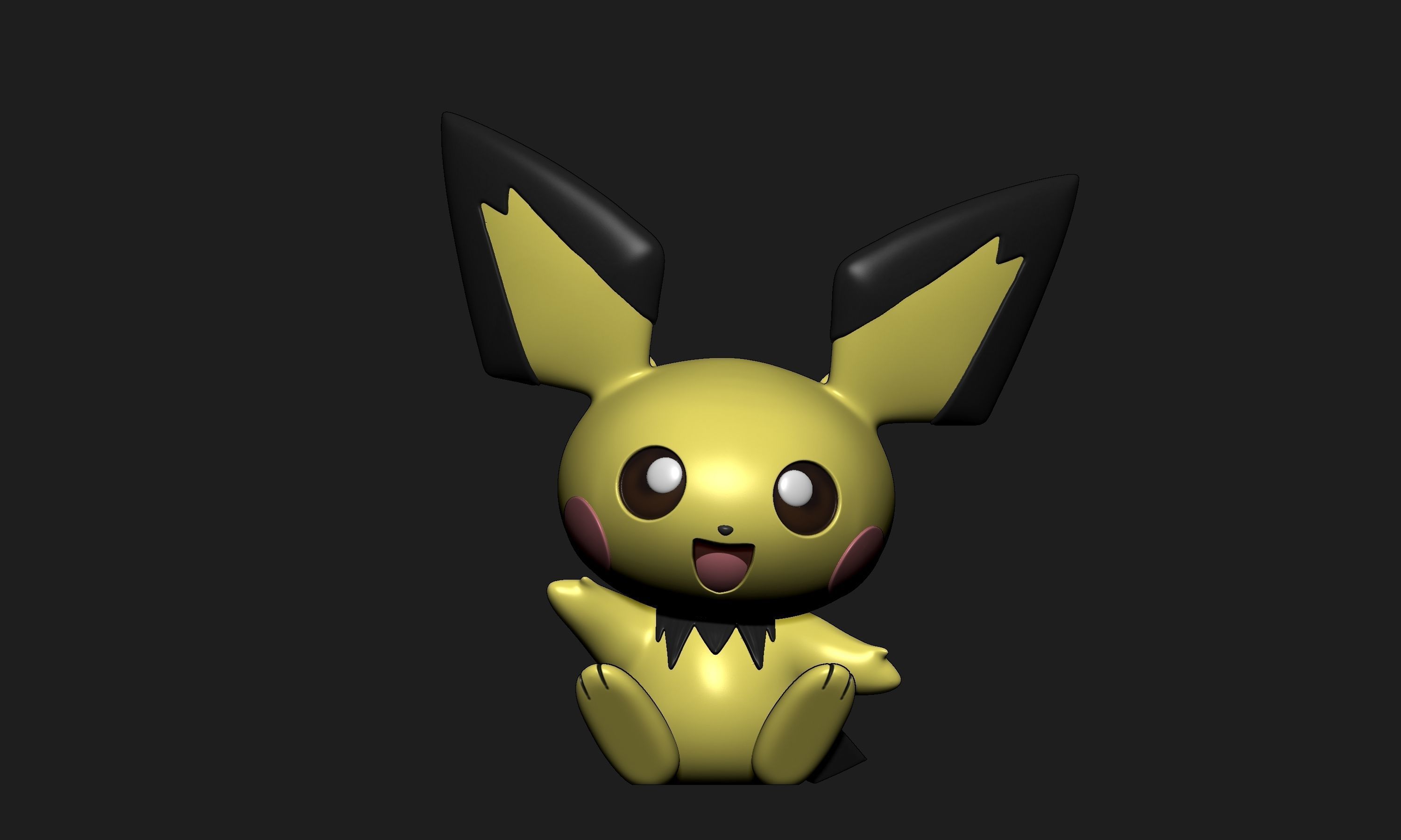 Pokemon - Pichu Pikachu and Raichu with 2 poses 3D print model_3