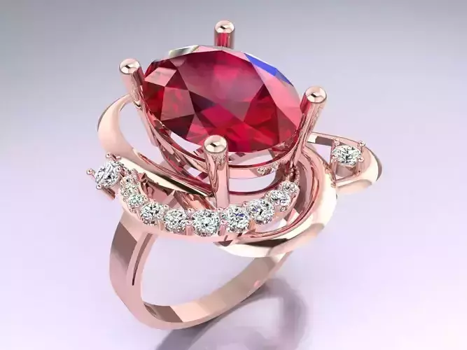 Oval Stone Ring - Womens Rings - N2332