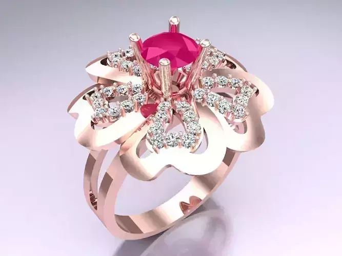Diamond Ring - Womens Rings - N2340 3D print model