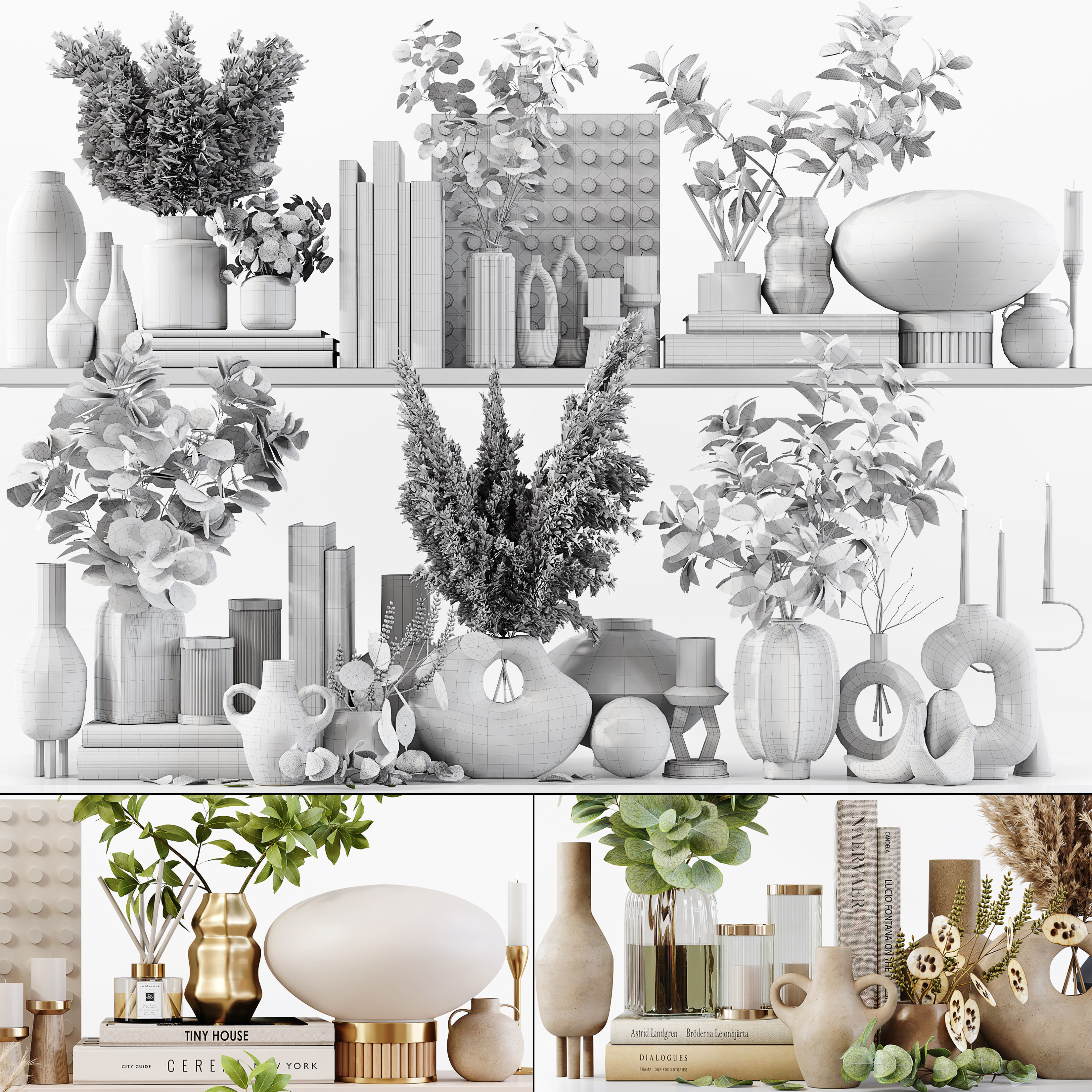 Decorative Set 187 Low-poly 3D model_6