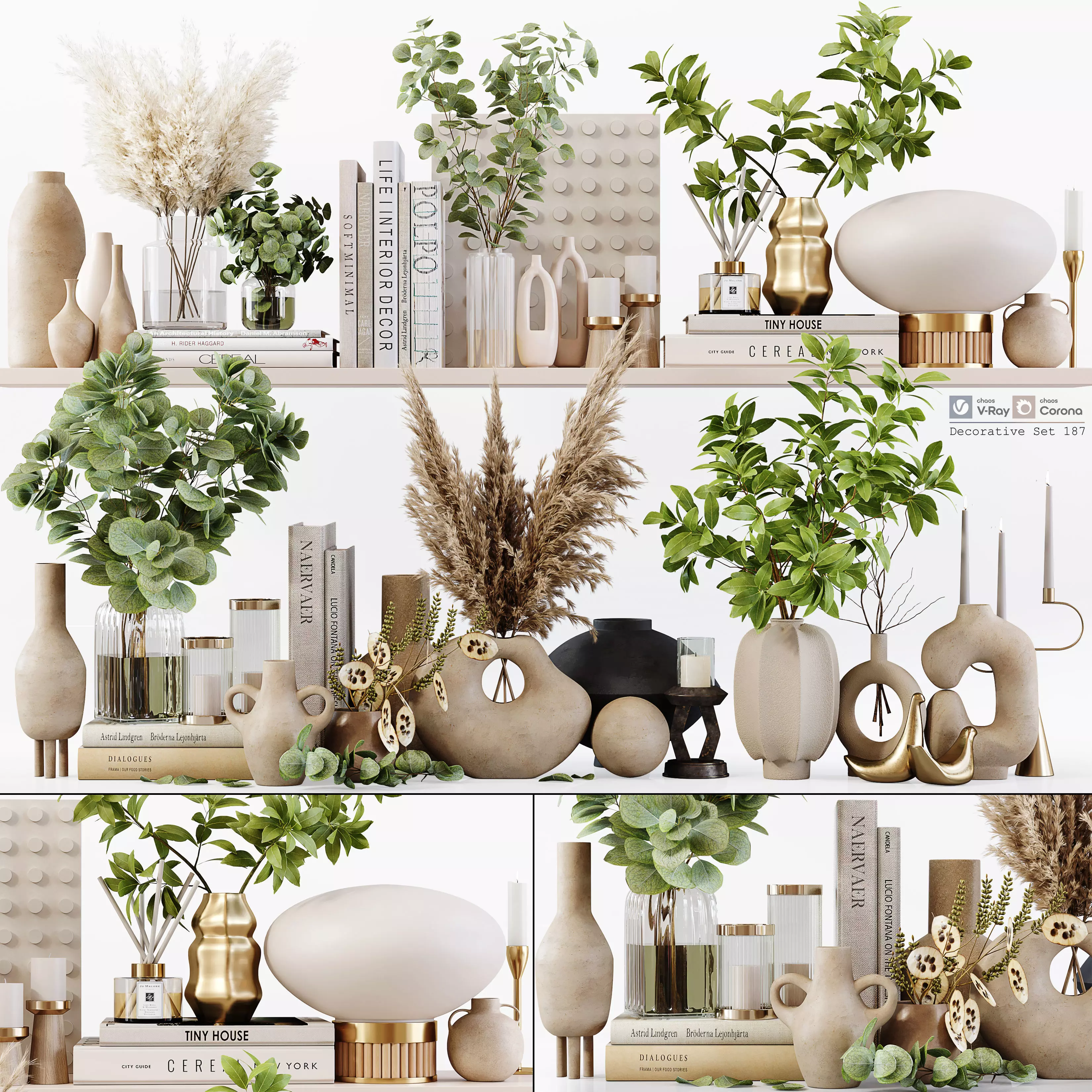 Decorative Set 187 Low-poly 3D model_0