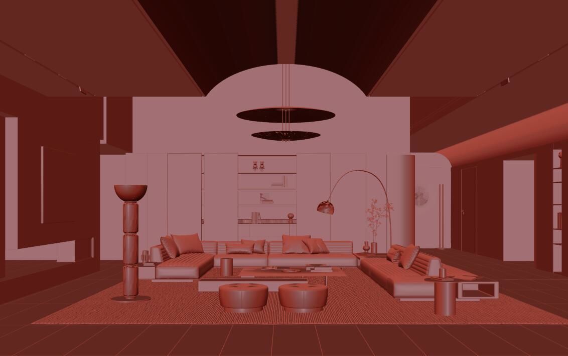 living room 3D model_9