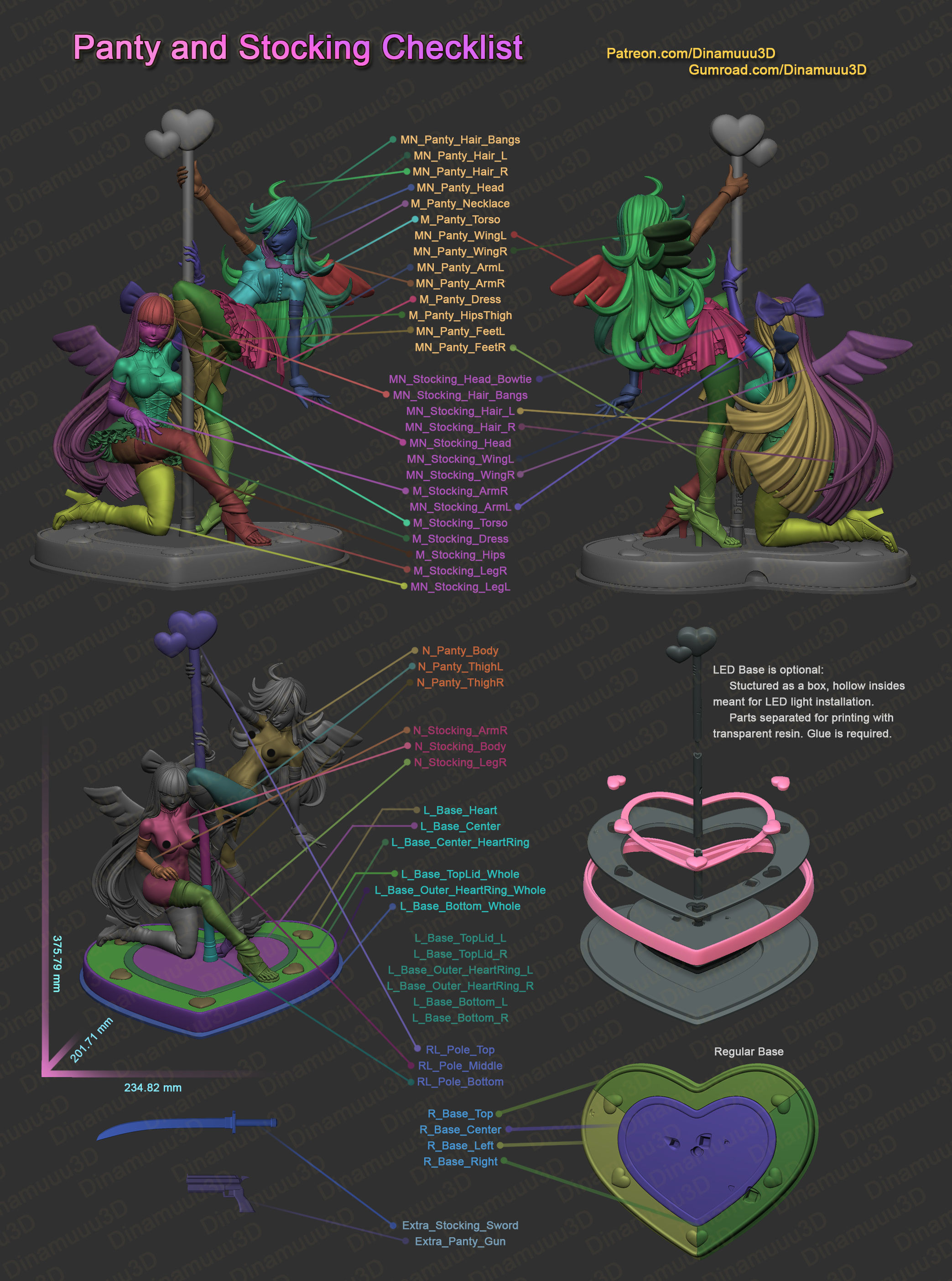Panty and Stocking 3D Print STL SFW and NSFW Versions 3D print model_11