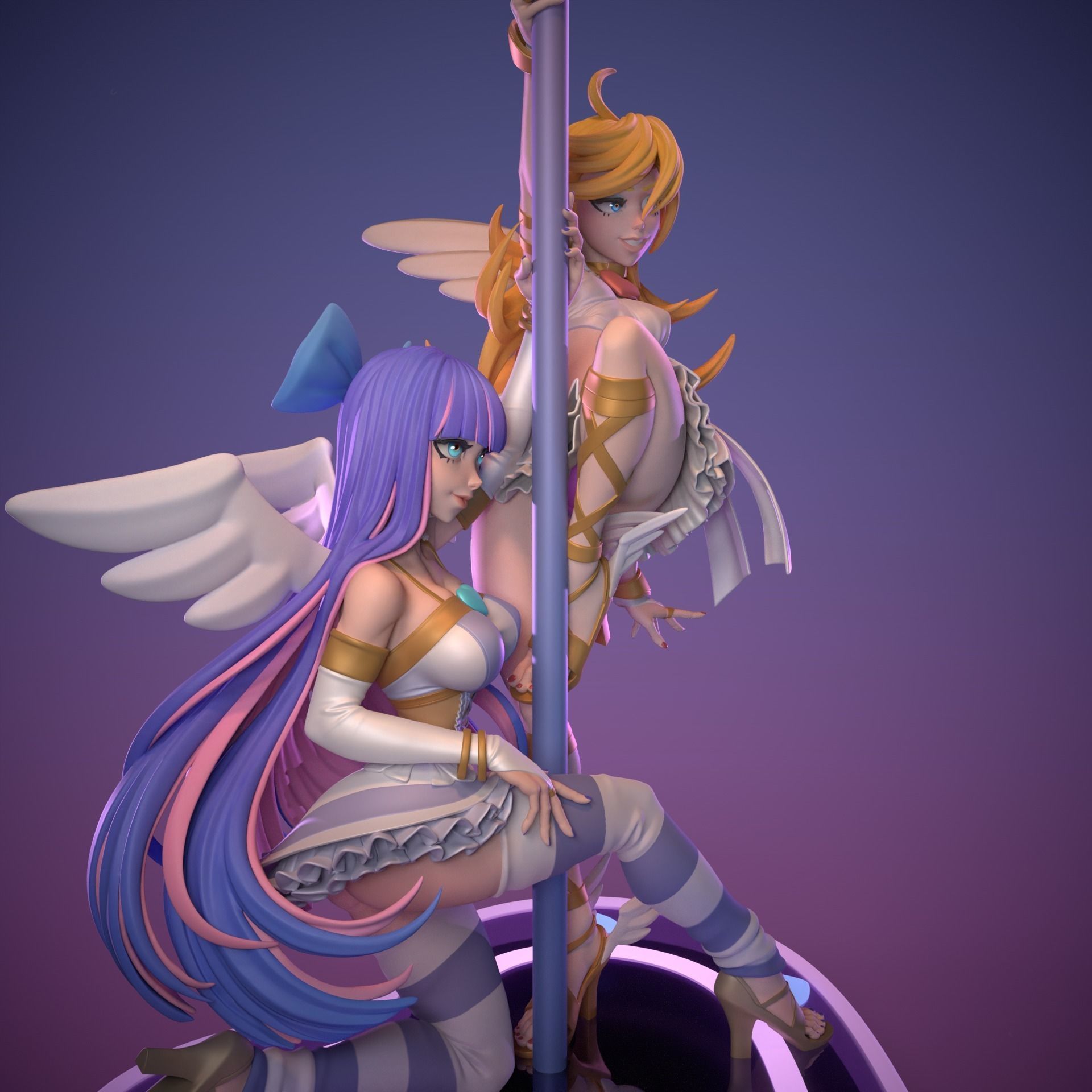 Panty and Stocking 3D Print STL SFW and NSFW Versions 3D print model_3