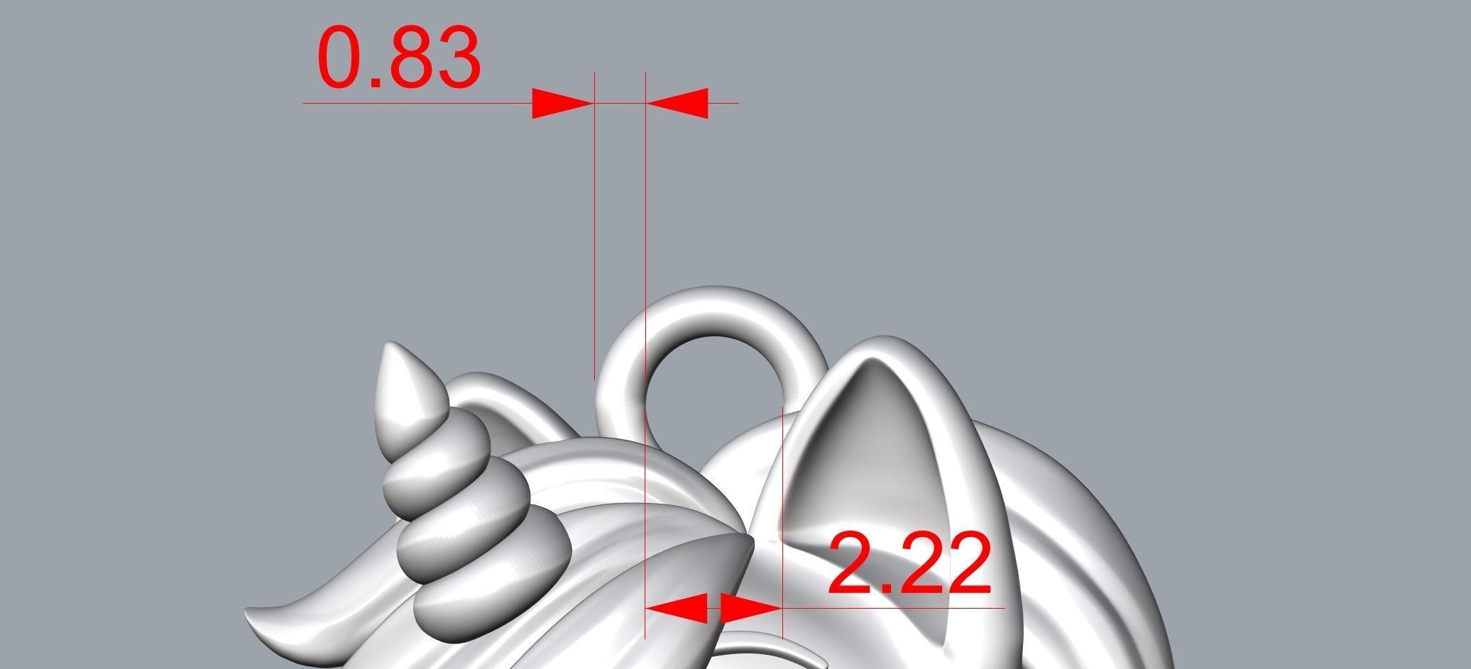 Cute Unicorn pendant 3D print model_6