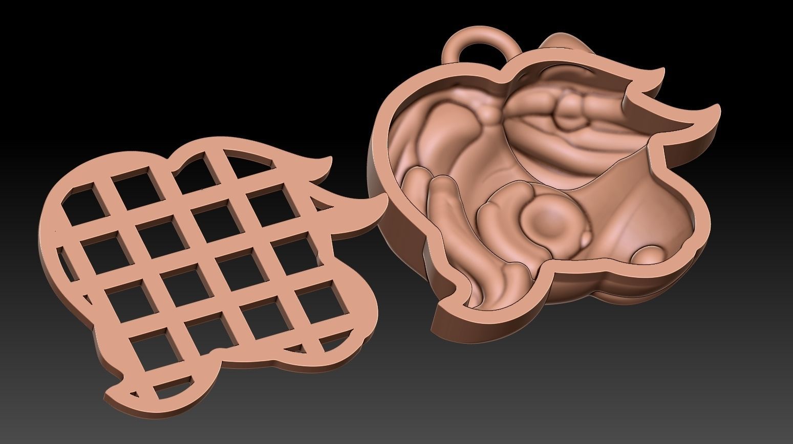 Cute Unicorn pendant 3D print model_2