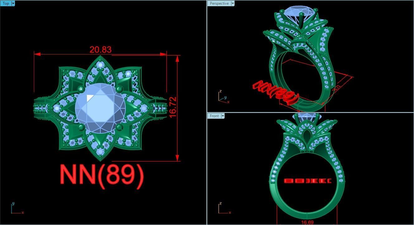 women ring 23 3D print model_4