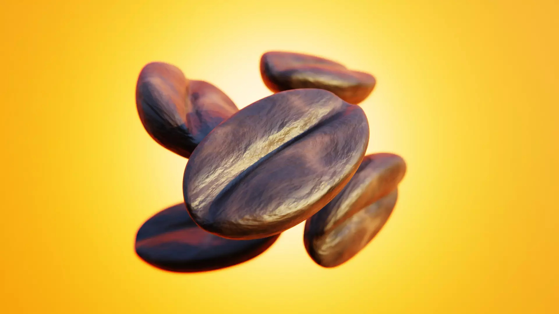 Realistic Coffee Bean - Procedural Low-Poly 3D Model Low-poly 3D model