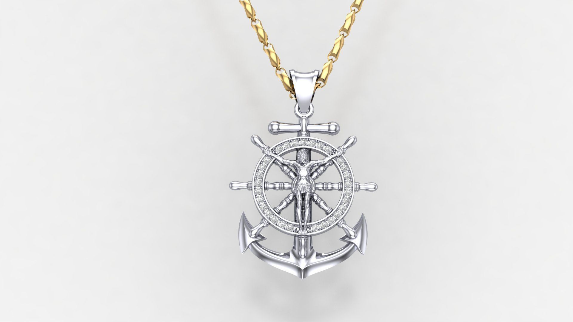 Anchor Cross Jesus D2 3D print model_5