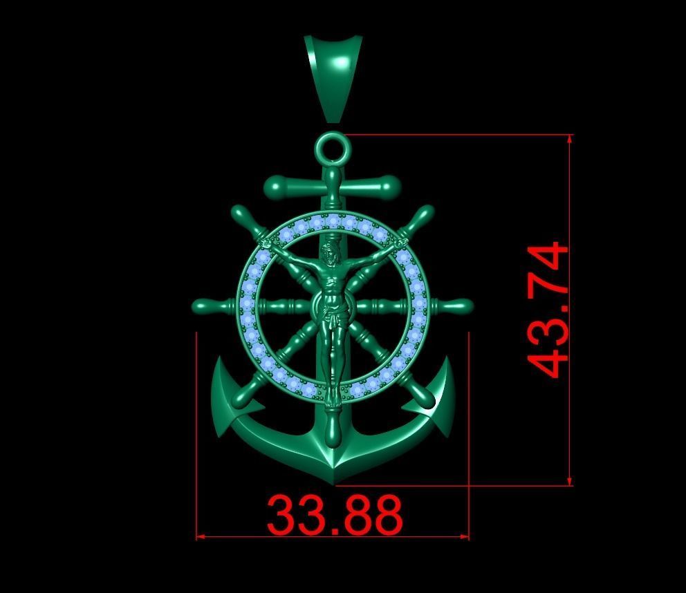Anchor Cross Jesus D2 3D print model_6